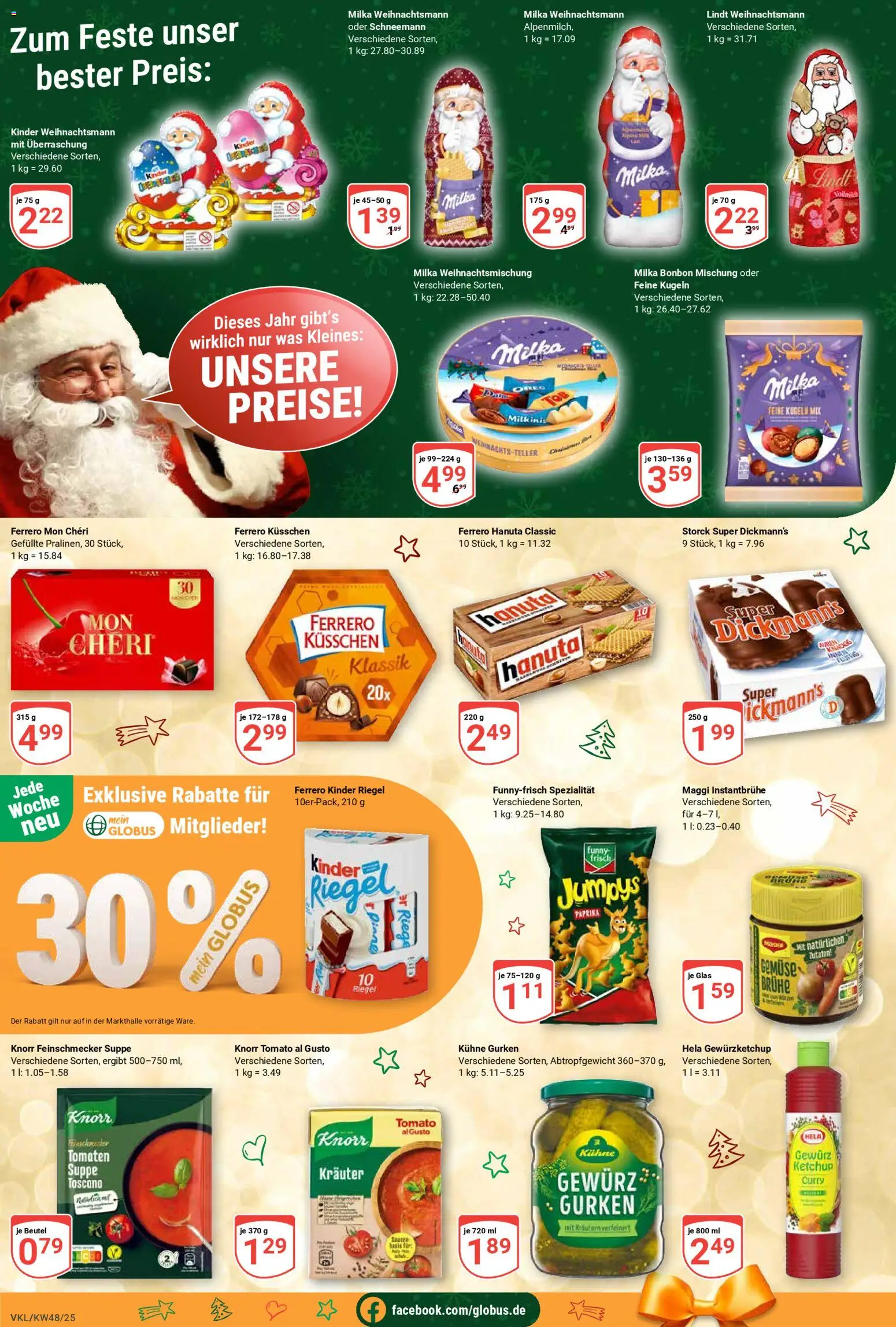 Globus prospekt Völklingen	 – gültig ab 24.11.2025 | Seite: 7 | Produkte: Milka, Kinder riegel, Ketchup, Gurken