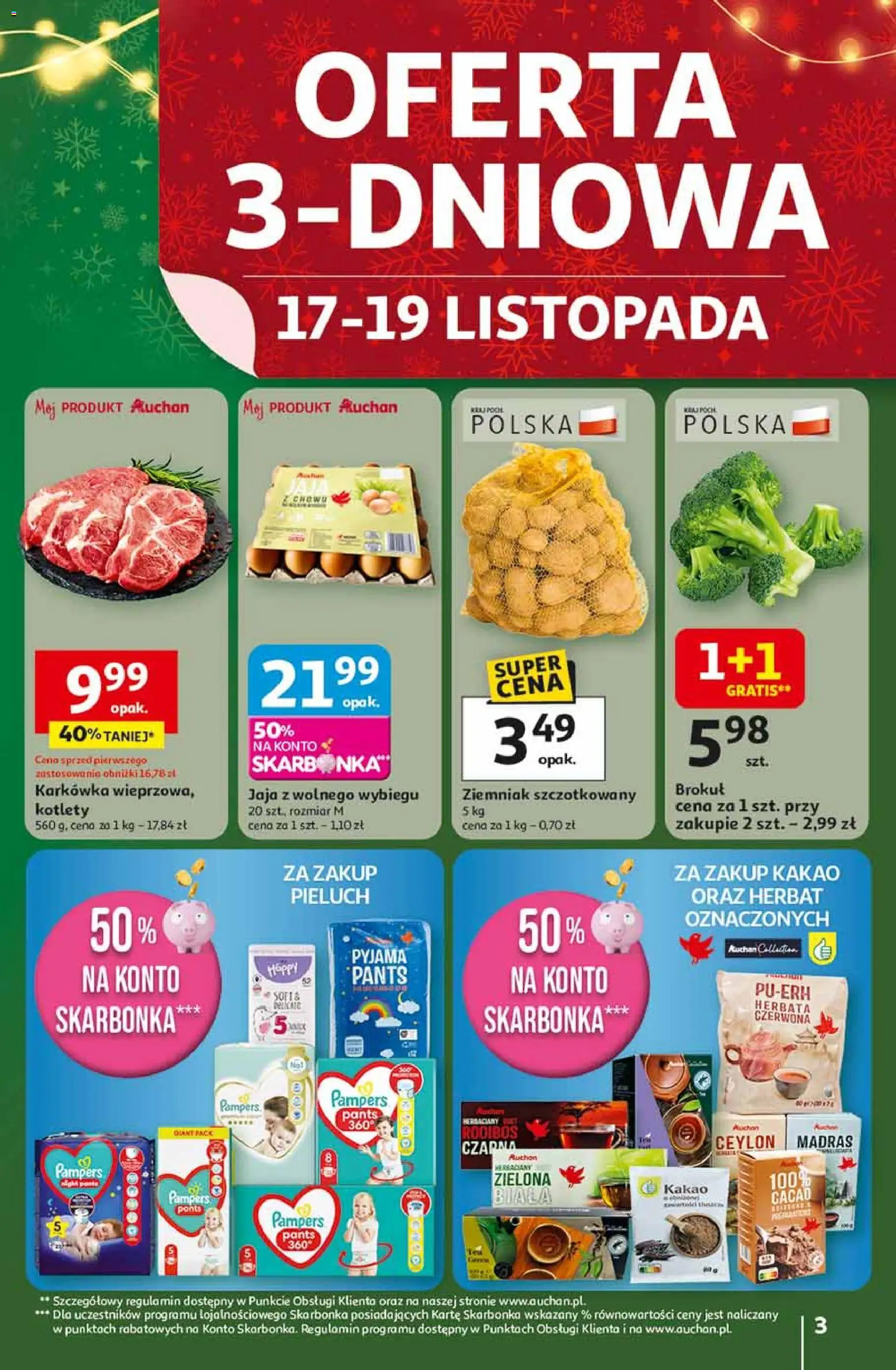 Auchan Black Friday od 13.11.2025 | Strona: 3 | Produkty: Brokuł, Herbata, Herbata czerwona, Kotlety