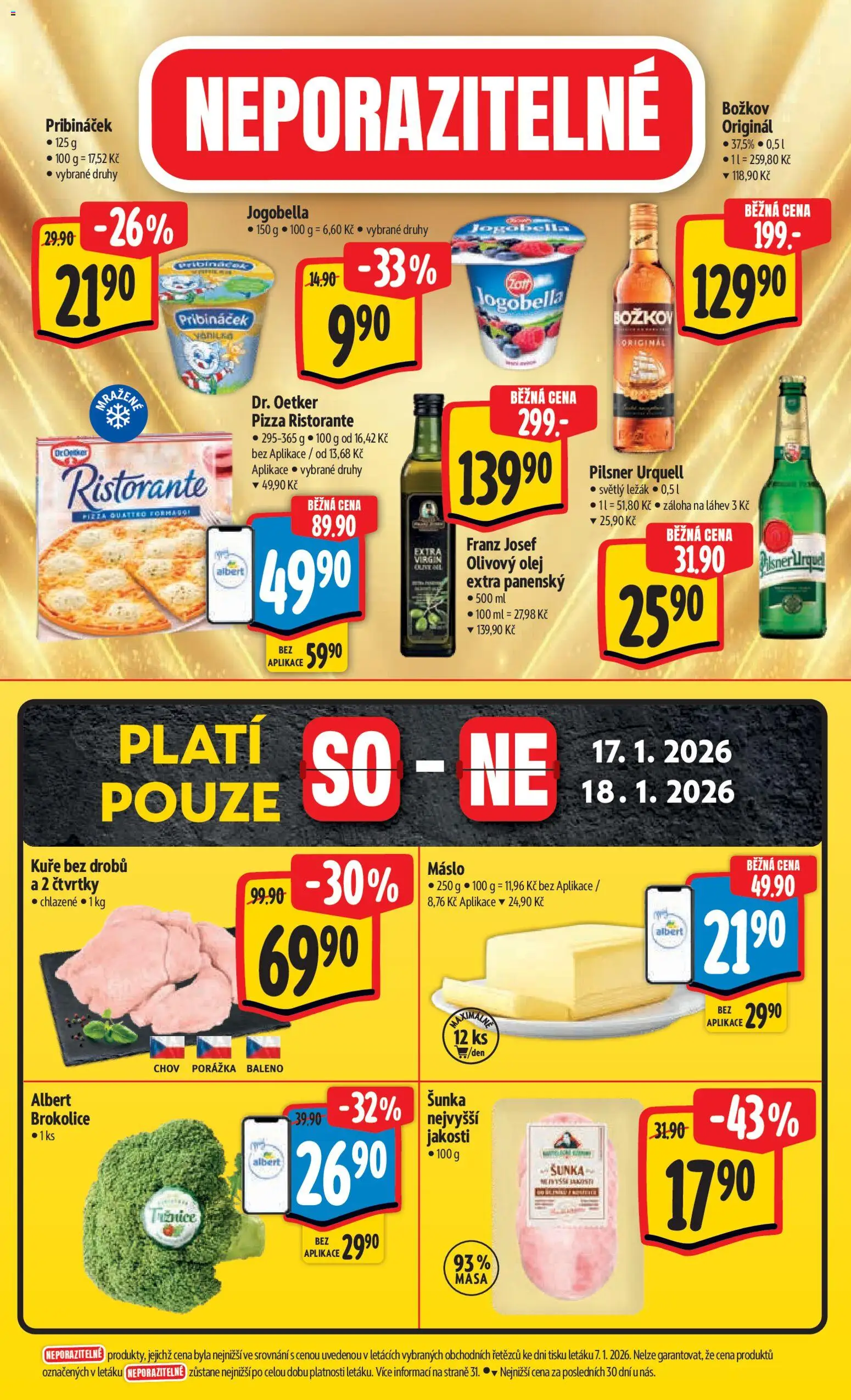 Albert leták - Hypermarket od 14.01.2026 | Strana: 47 | Produkty: Šunka, Božkov, Kuře, Láhev