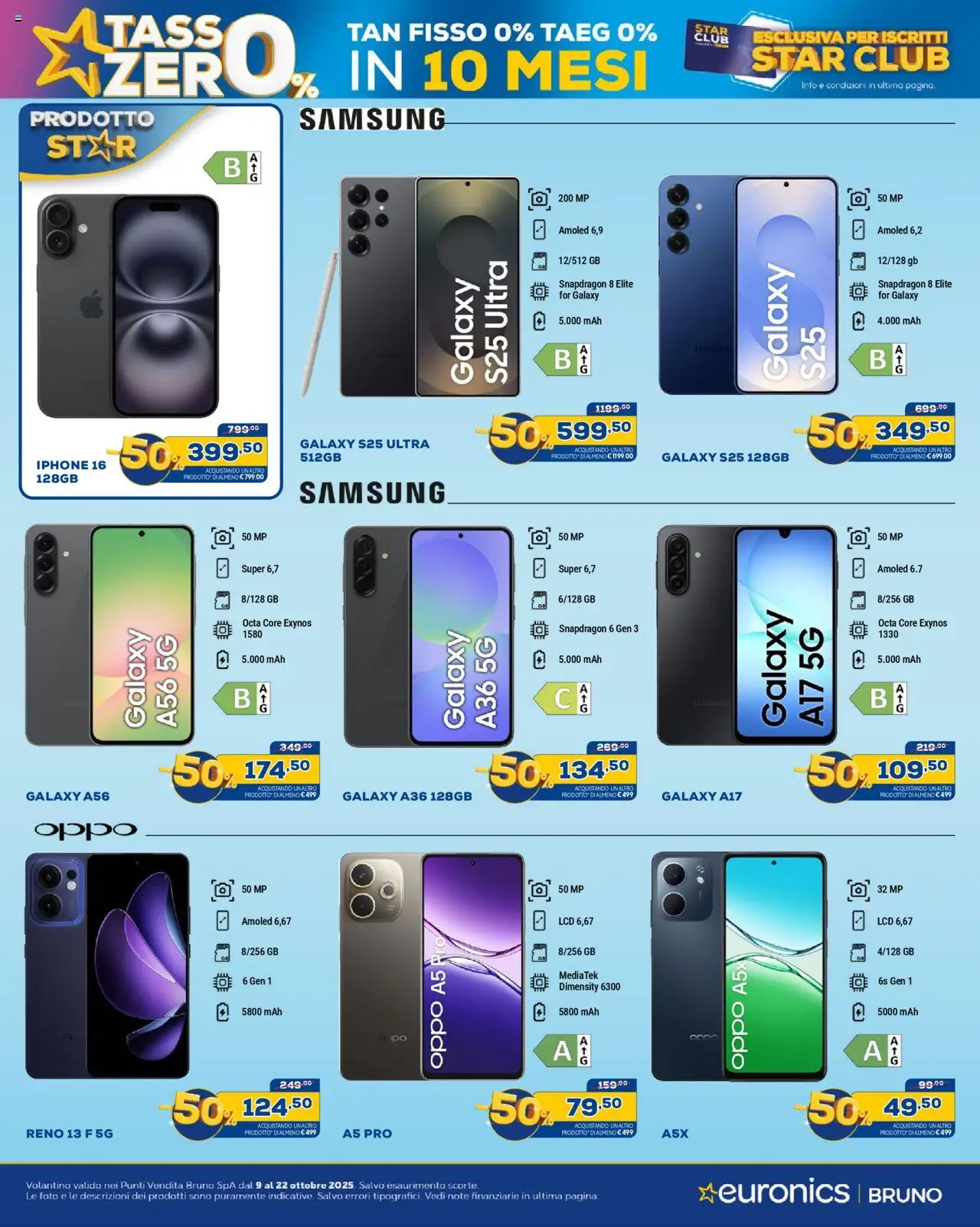 Volantino Euronics del 09.10.2025 | Pagina: 4 | Prodotti: Samsung Galaxy, Iphone, Samsung