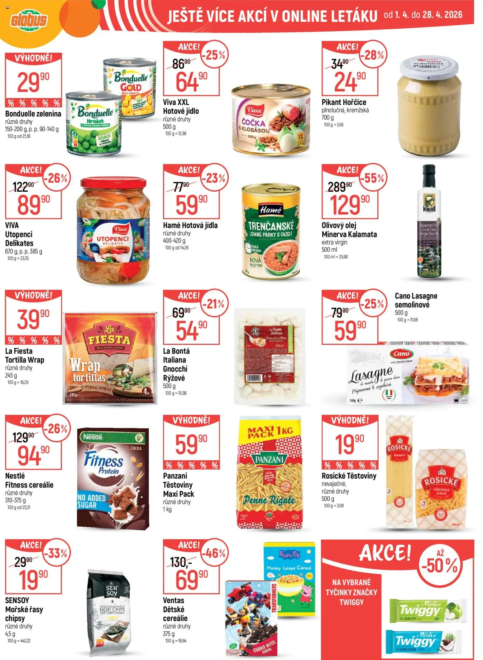 Globus leták - Praha Černý Most od 08.04.2026 | Strana: 45 | Produkty: Čočka, Hrášek, Chipsy, Lasagne