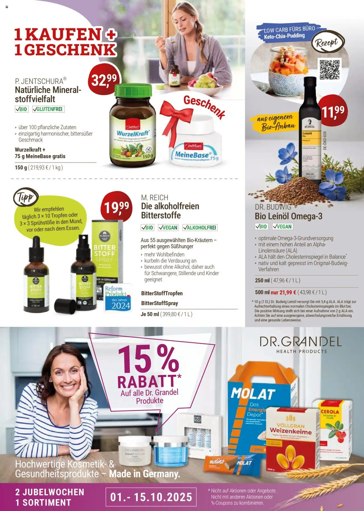 Reformhaus Bacher Prospekt 	 – gültig ab 01.10.2025 | Seite: 5 | Produkte: Leinöl