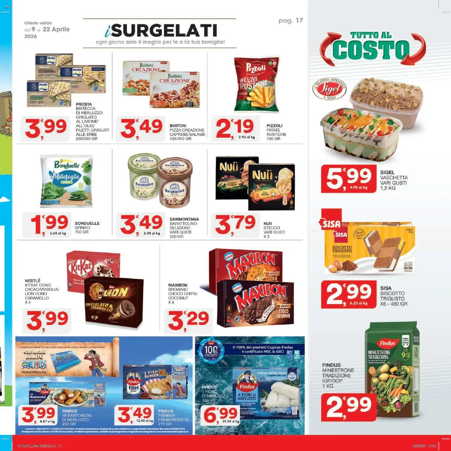 Volantino SISA del 09.04.2026 | Pagina: 17 | Prodotti: Minestrone, Pesce, Tè, The