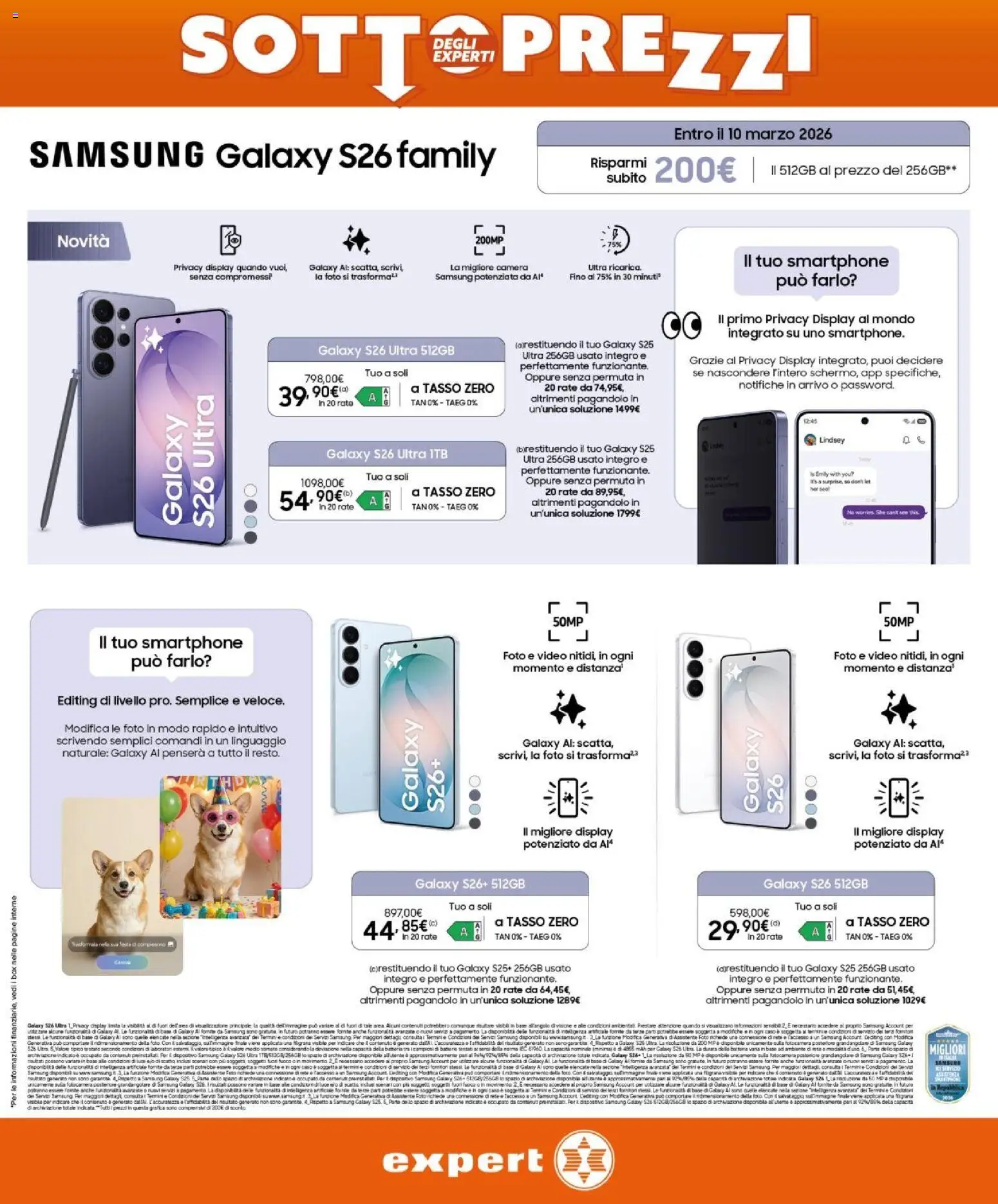 Volantino Expert del 26.02.2026 | Pagina: 8 | Prodotti: Samsung Galaxy, Fotocamera, Batteria, Samsung