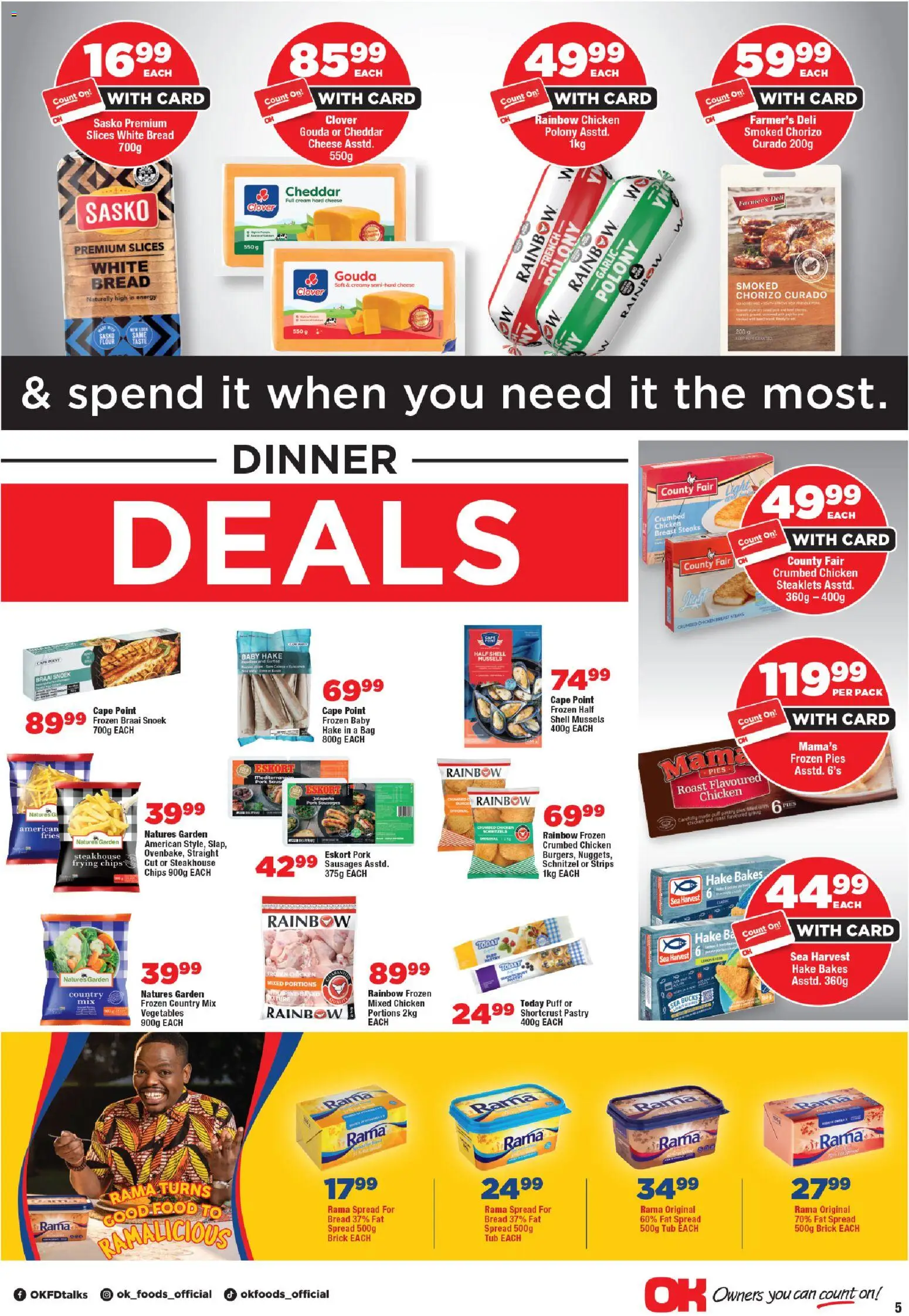 New OK Foods catalogue – valid from 21.01.2026 | Page: 5 | Products: Bag, Chips, Cream, Fat spread