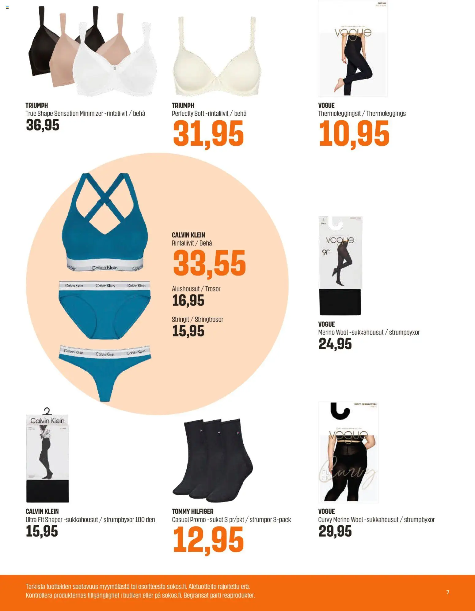Sokos tarjoukset – voimassa 27.12.2025 alkaen | Sivu: 7 | Tuotteet: Stringit, Rintaliivit, Sukat, Alushousut