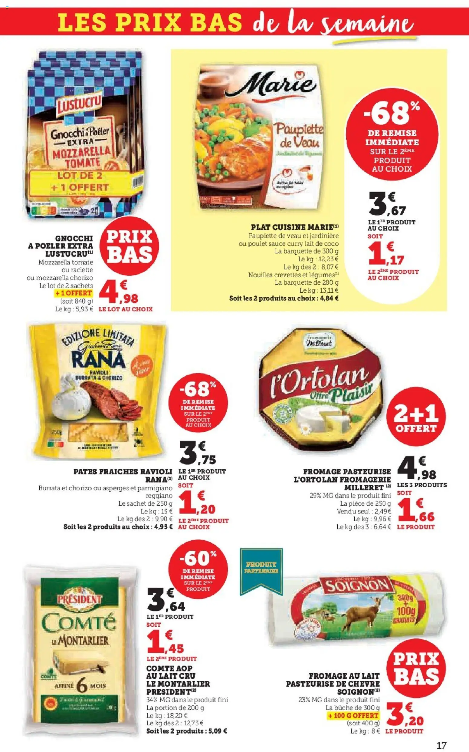 {H1} | Page: 17 | Produits: Pâtes fraîches, Raclette, Lait, Pâtes