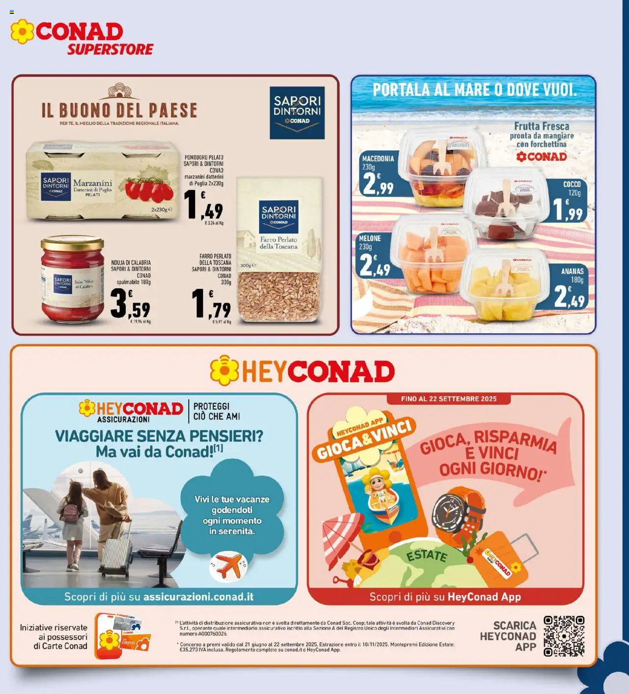 Volantino Conad del 13.08.2025 | Pagina: 9 | Prodotti: Frutta, Ananas, Melone, Cocco