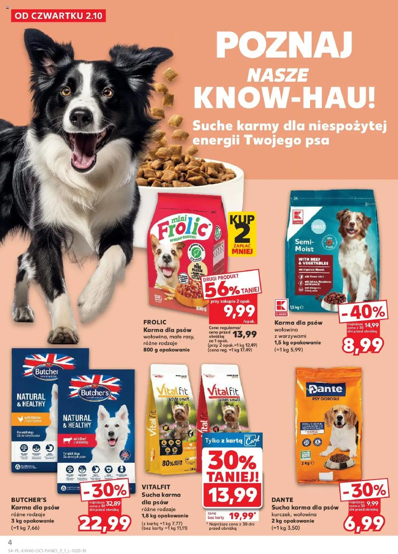 Kaufland gazetka - Zwierzęta od 02.10.2025 | Strona: 4 | Produkty: Karta, Wołowina, Karma dla psów