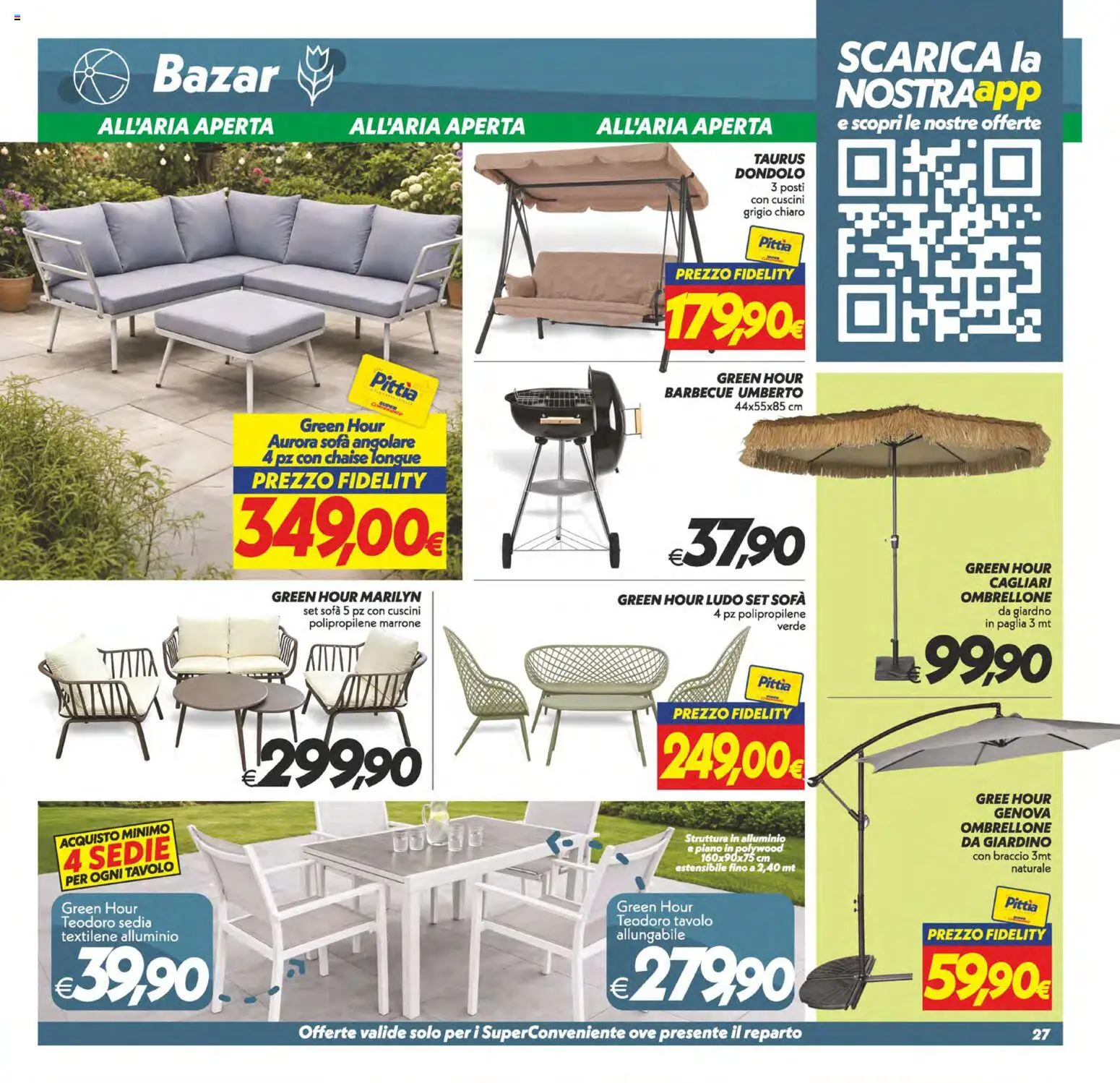Volantino SuperConveniente del 17.04.2026 | Pagina: 27 | Prodotti: Dondolo, Alluminio, Tavolo, Sedia
