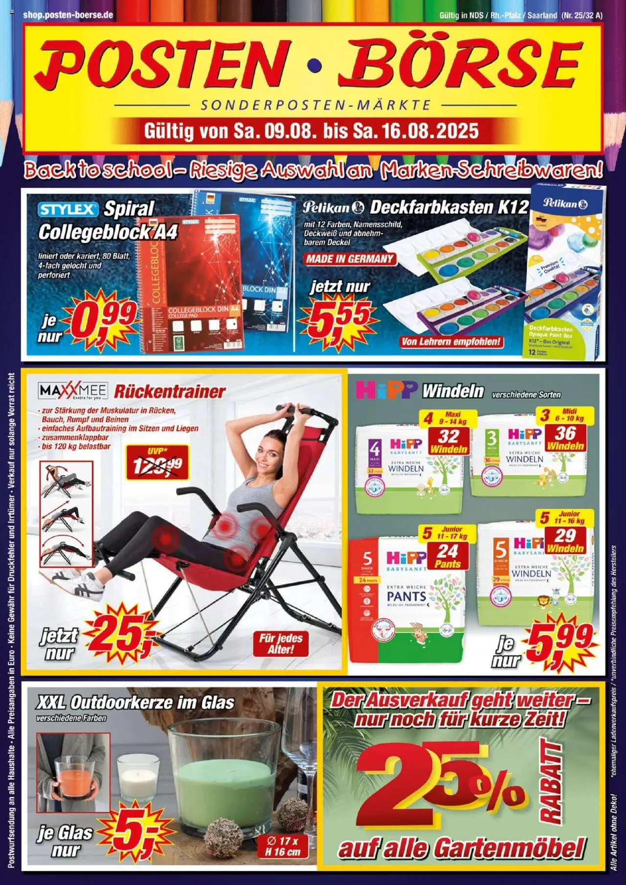 Posten Börse Prospekt - gültig ab dem 09.08.2025 | Seite: 1 | Produkte: Gartenmöbel, Box