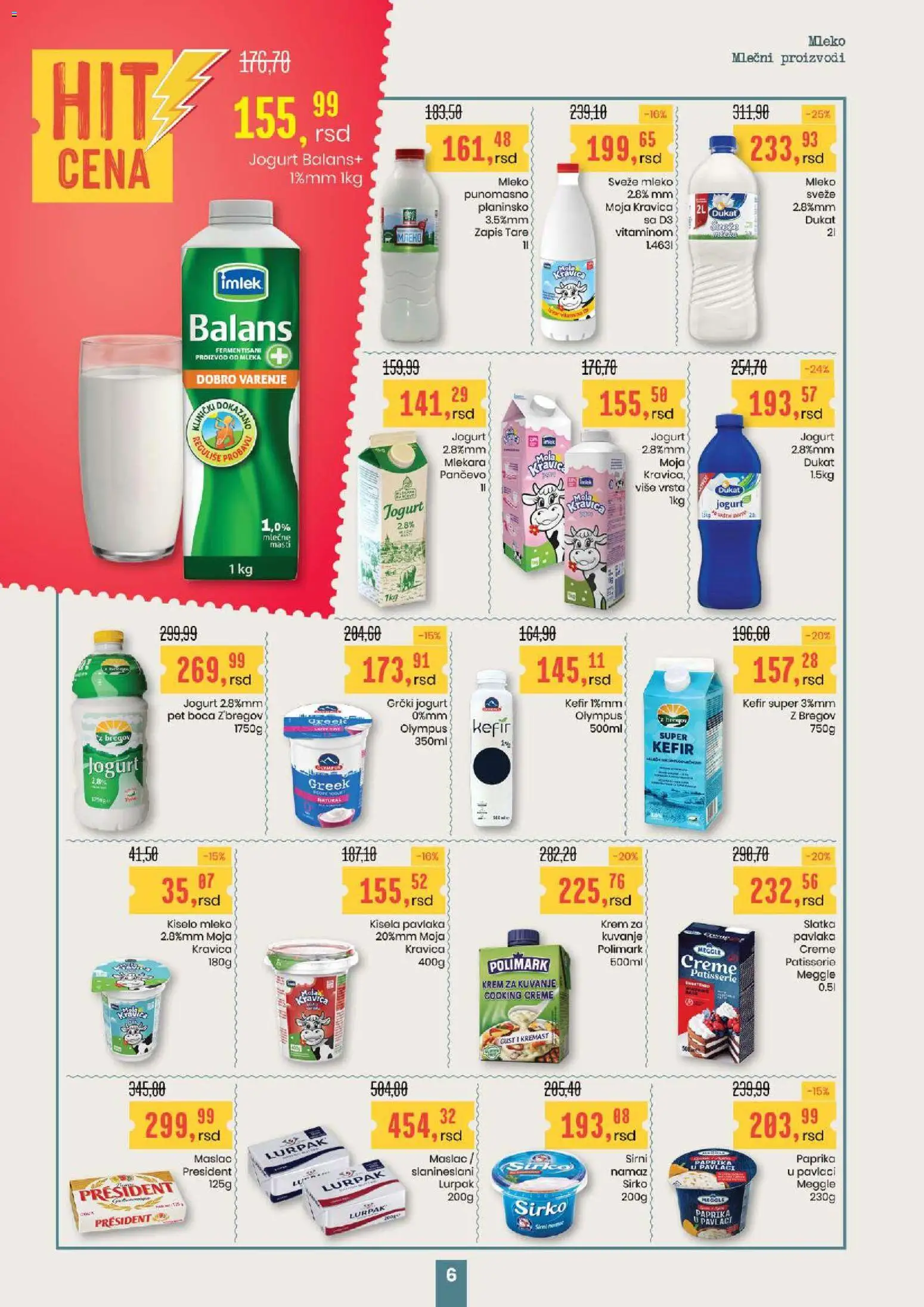 Aroma Market katalog - važi od 27.11.2025 | Strana: 6 | Proizvode: Maslac, Sveže mleko, Grčki jogurt, Moja kravica