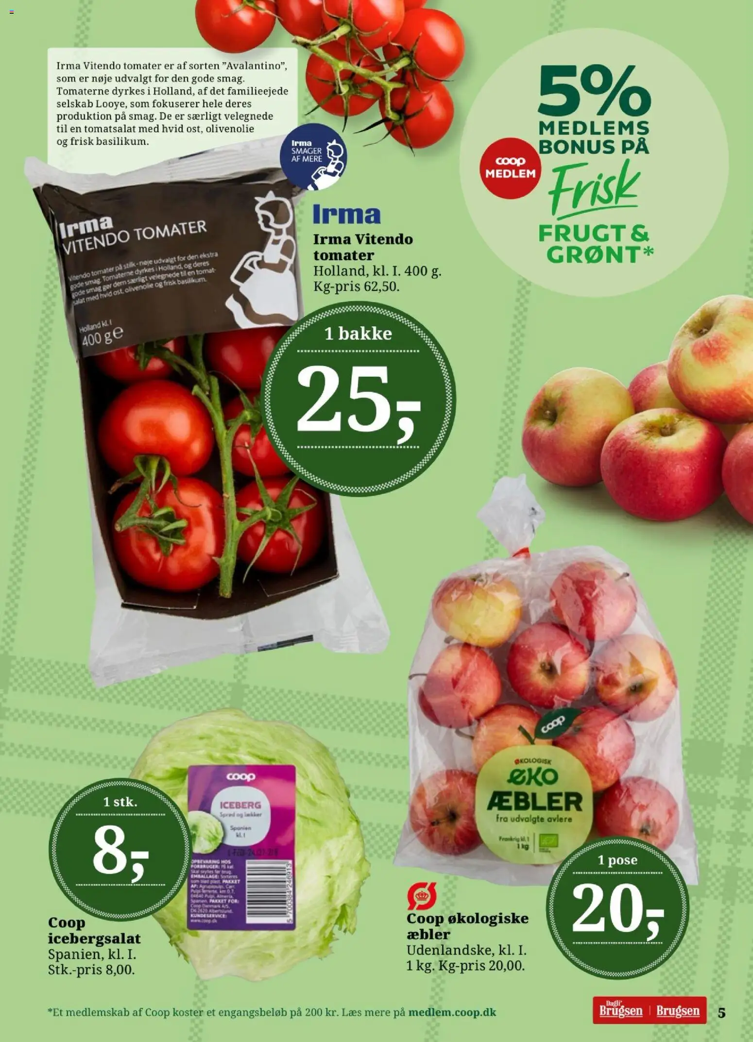 Dagli'Brugsen tilbudsavis – gyldig fra 10.04.2026 | Side: 7 | Produkter: Æbler, Olivenolie, Søm, Icebergsalat