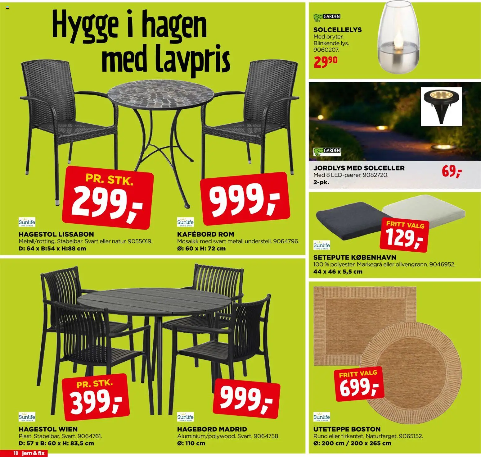 {H1} | Side: 18 | Produkter: Persienn, Hagebord, Hagestol