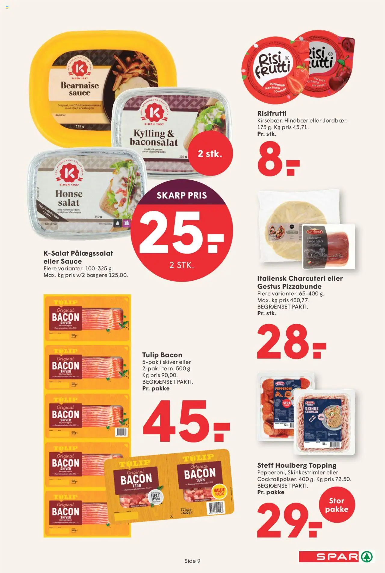 Spar tilbudsavis – gyldig fra 12.09.2025 | Side: 9 | Produkter: Jordbær, Salat, Hindbær, Asparges