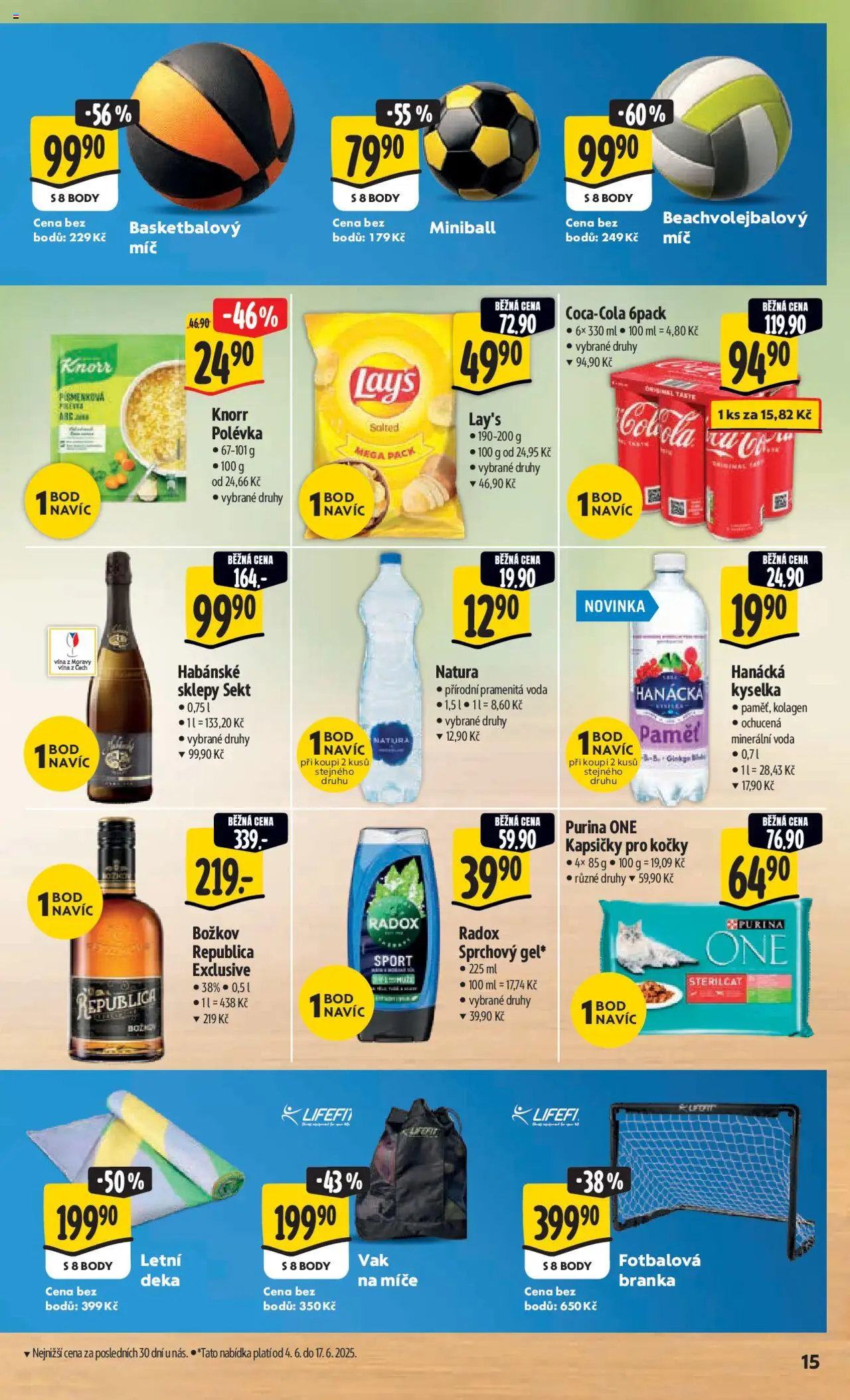 Albert leták - Hypermarket od 04.06.2025 | Strana: 23 | Produkty: Habánské sklepy, Božkov, Minerální voda, Fotbalová branka