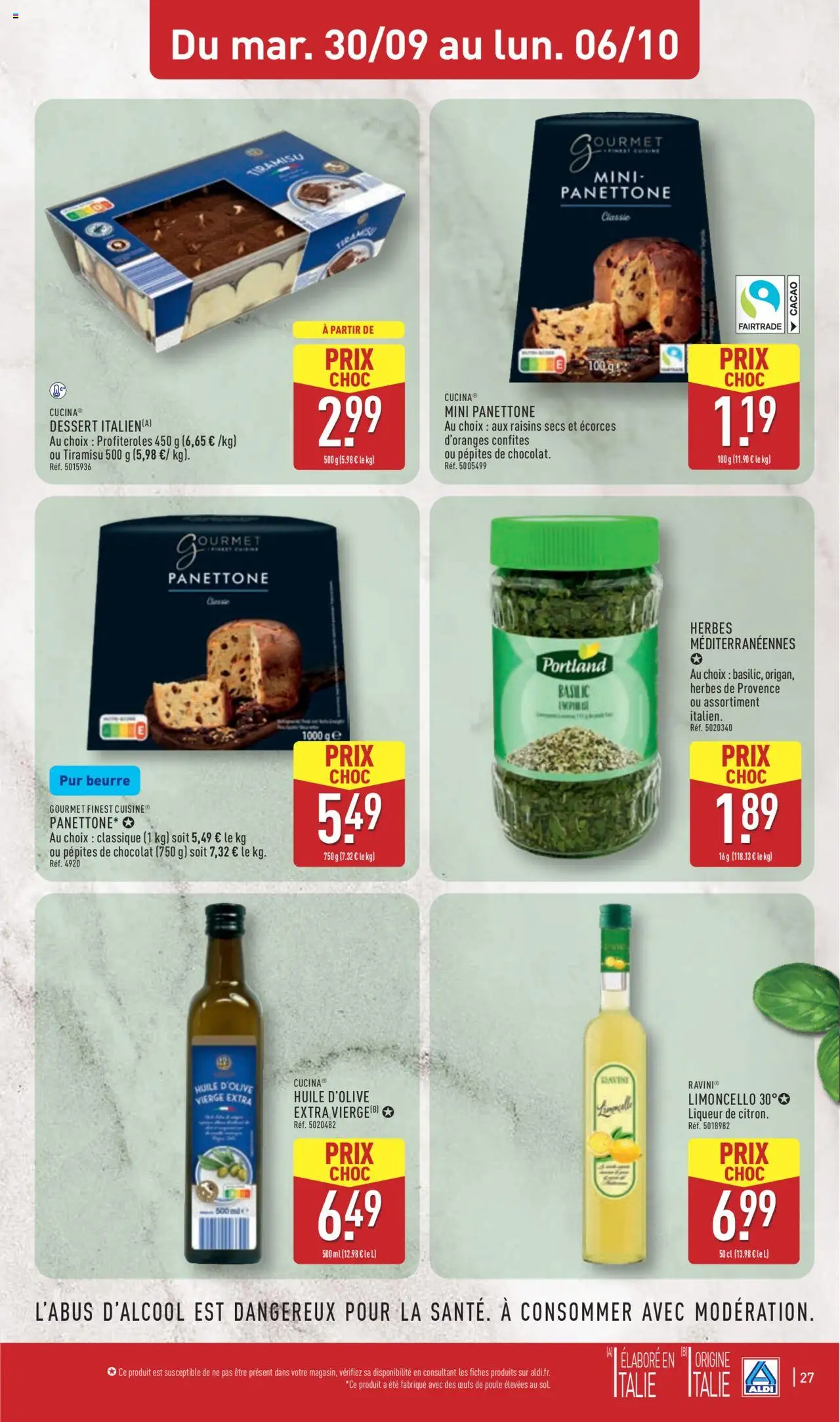  | Page: 29 | Produits: Panini, Raisins secs, Panettone, Œufs