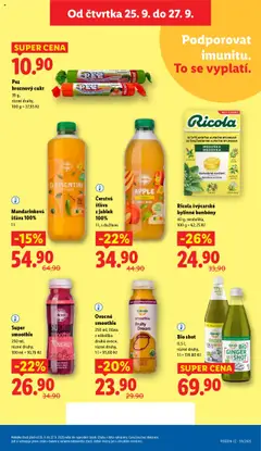 Lidl leták od 25.09.2025 | Strana: 27 | Produkty: Mango, Ginger shot, Smoothie, Solevita