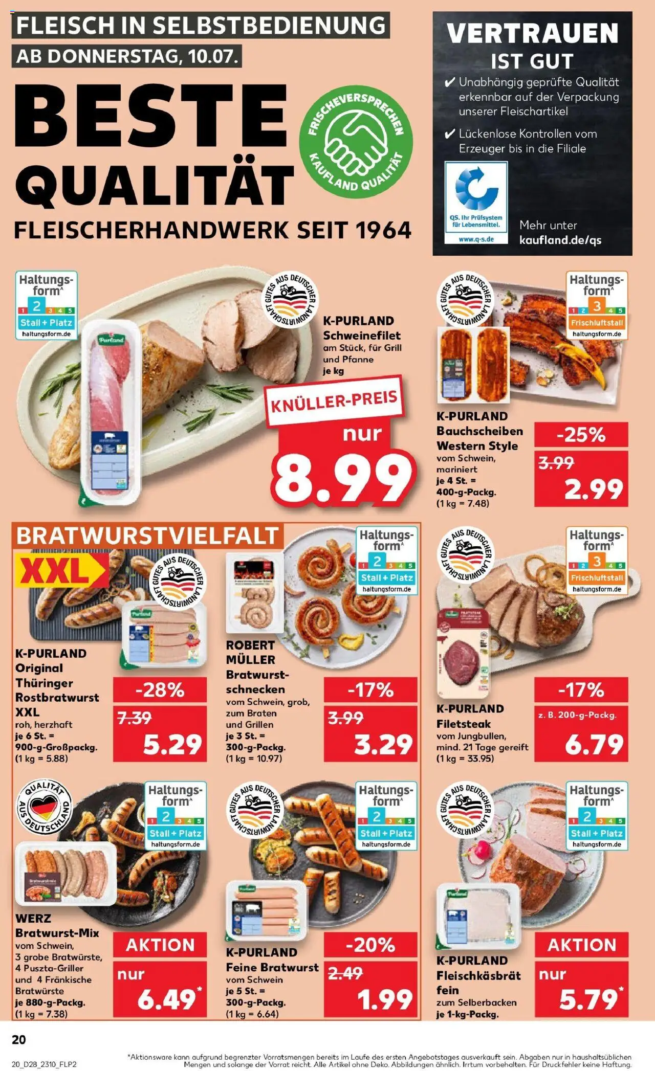 Kaufland prospekt Pforzheim	 - gültig ab dem 13.07.2025 | Seite: 35 | Produkte: Bratwurst, Schweinefilet, Steak, Fleisch