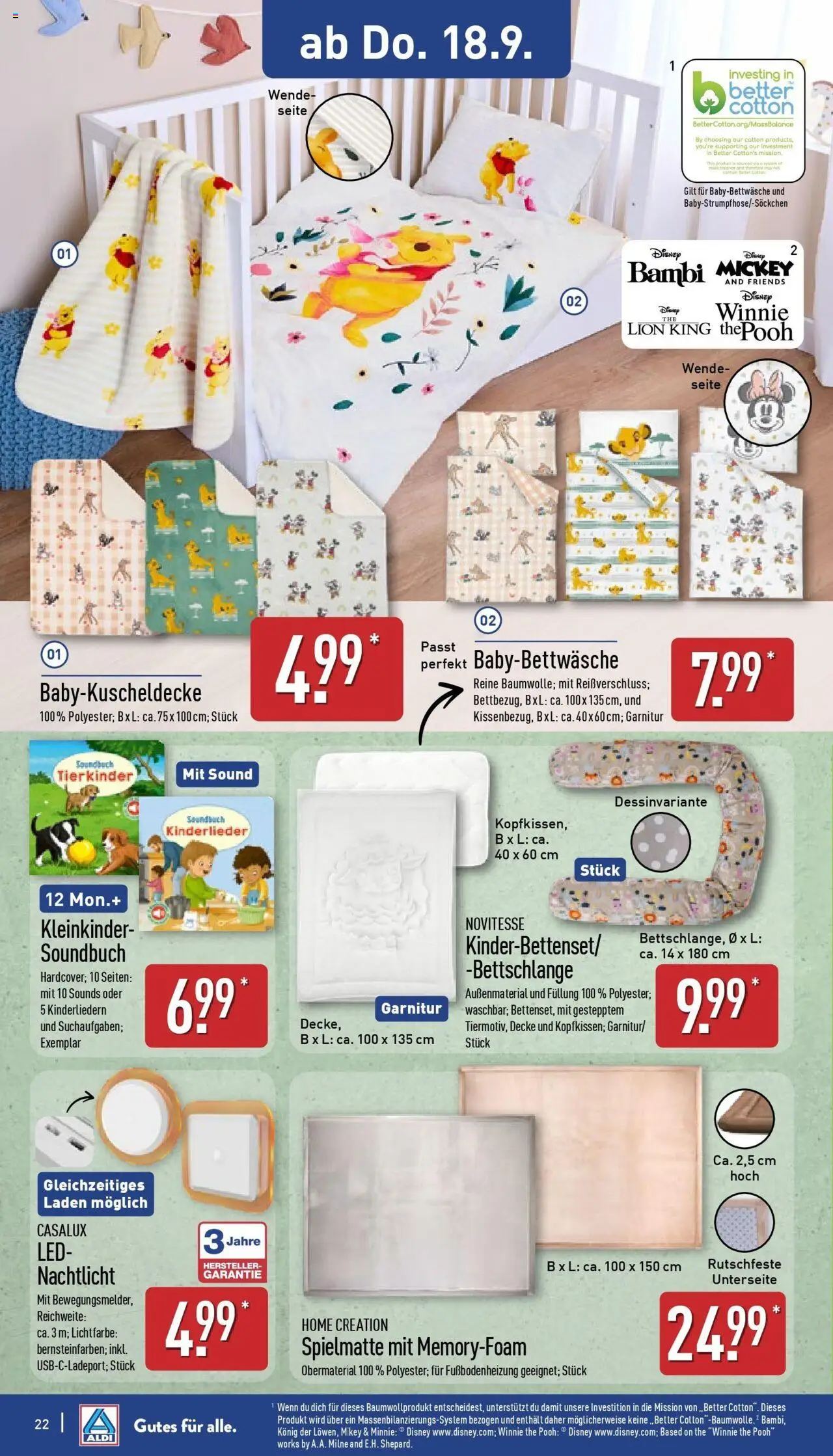 Aldi - ALDI Nord: Wochenangebote (ab 14.09.2025) » Angebote Online | Seite: 24 | Produkte: Decke, Nachtlicht, Home creation