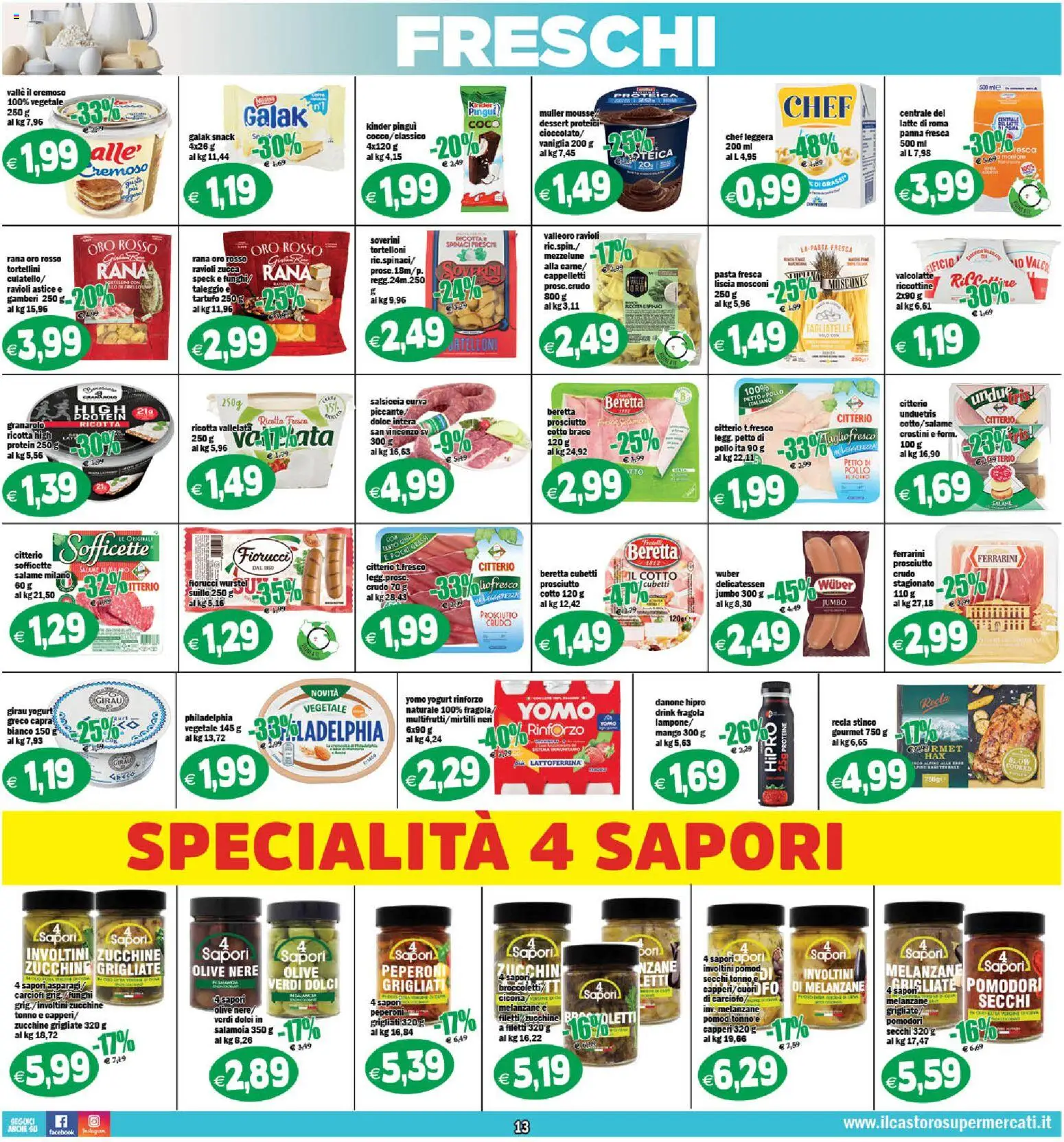 Volantino Il Castoro del 26.01.2026 | Pagina: 13 | Prodotti: Tartufo, Pollo, Tortelloni, Zucchine
