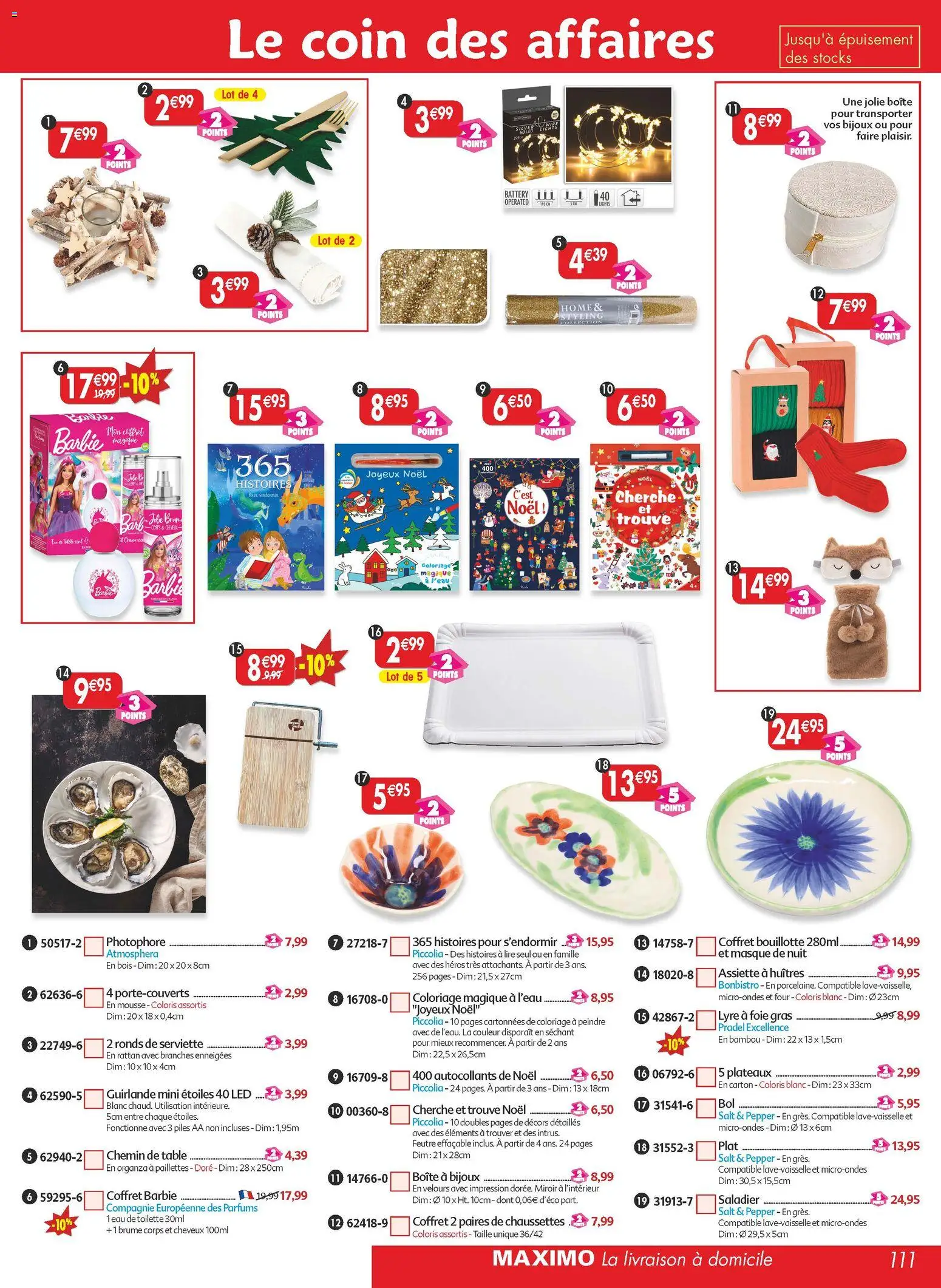 {H1} | Page: 111 | Produits: Mousse, Masque, Piles, Bouillotte