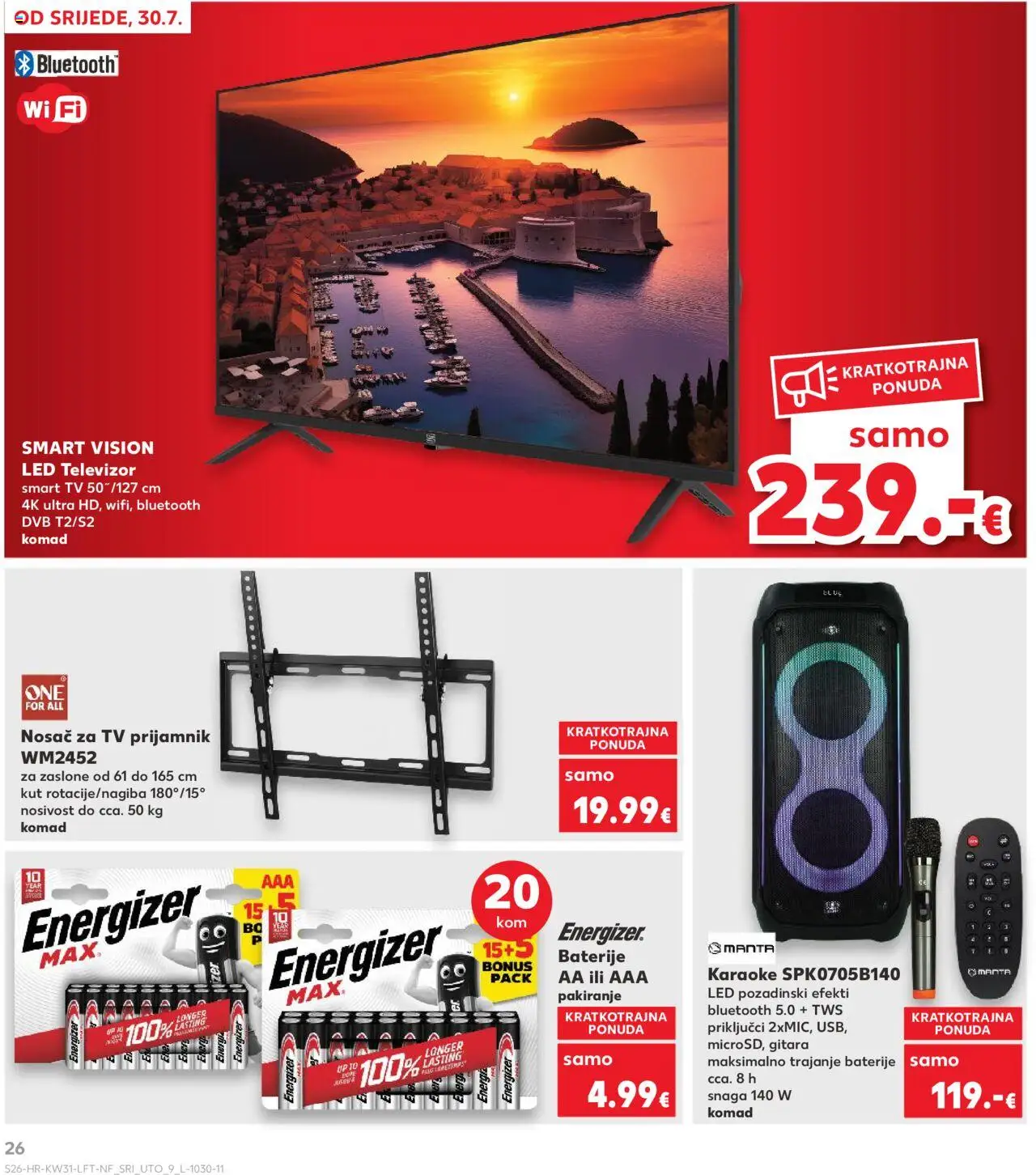 Kaufland katalog | vrijedi od 30.07.2025 | Stranica: 26 | Proizvodi: Smart TV, Baterije, Tv, Televizor