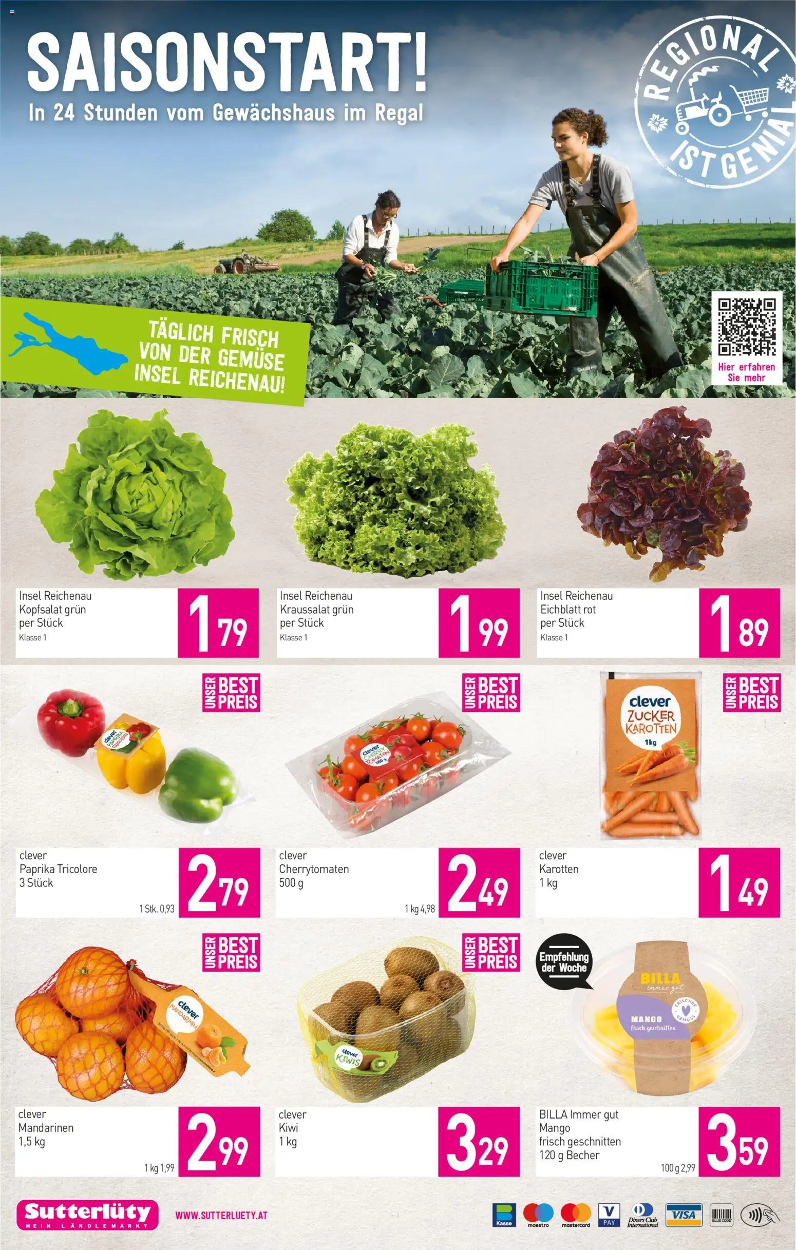 Sutterlüty Flugblatt gültig ab 19.02.2026 | Seite: 12 | Produkte: Mandarinen, Gemüse, Zucker, Mango