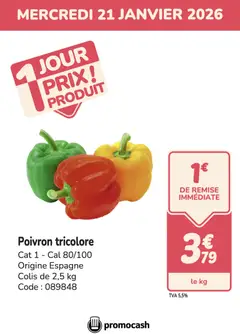 Promocash - Prévisualisation de Promocash PROMO poivrons valide à partir de 21.01.2026