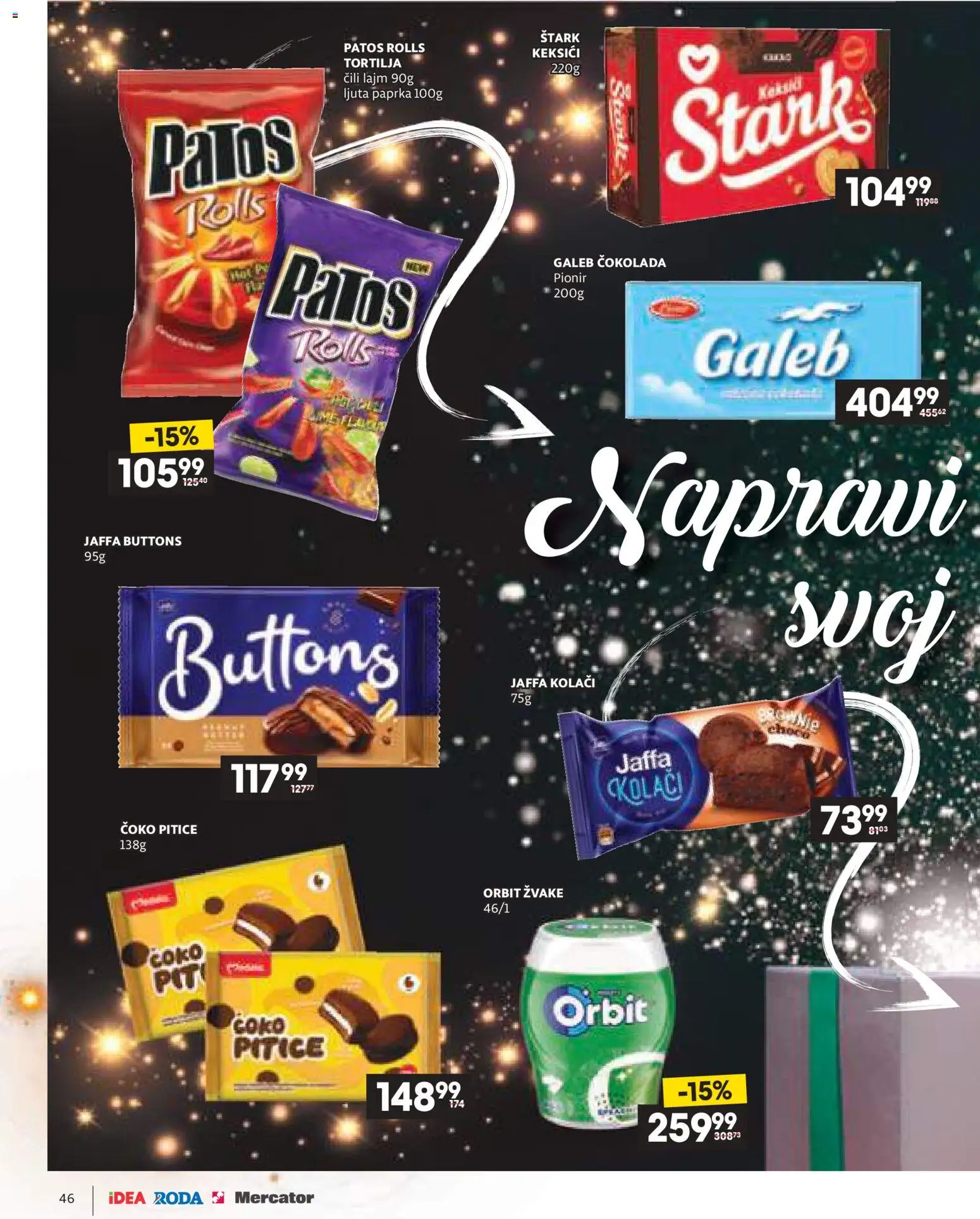 Idea katalog - važi od 11.12.2025 | Strana: 46 | Proizvode: Tortilja, Orbit, Čokolada