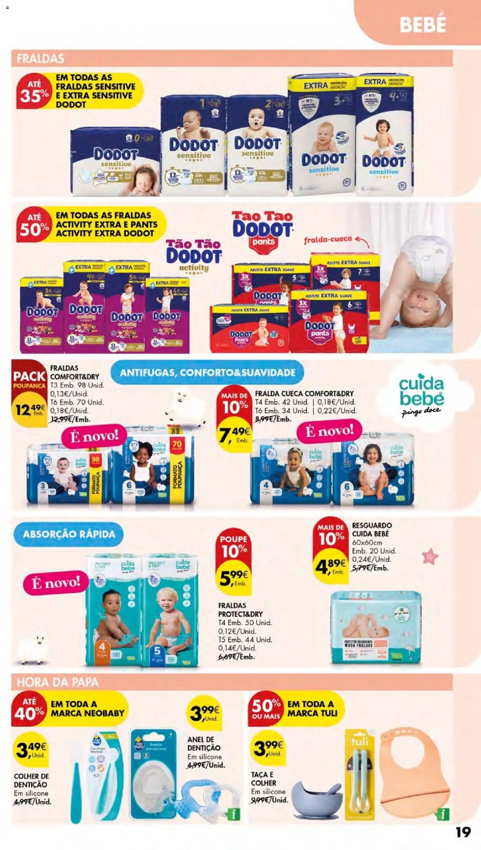 Pingo Doce - Cuidados Pessoais e para o Lar Açores │ válido de 26.02.2026 | Página: 19 | Produtos: Fraldas, Anel