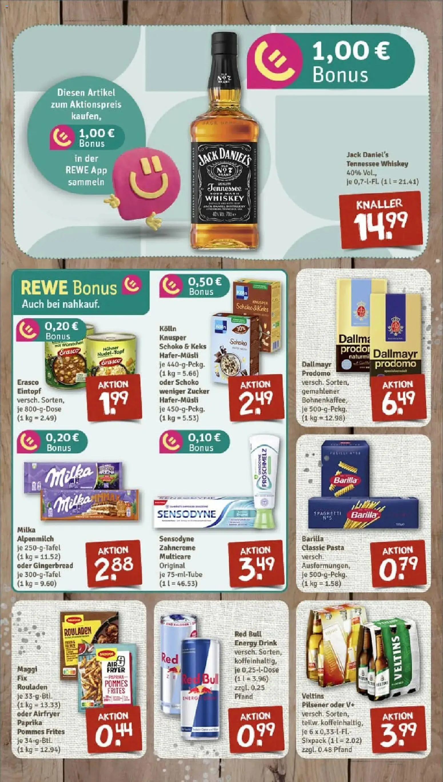 Rewe prospekt Moettingen	 – gültig ab 22.12.2025 | Seite: 6 | Produkte: Jack Daniel's, Milka, Pasta, Whiskey