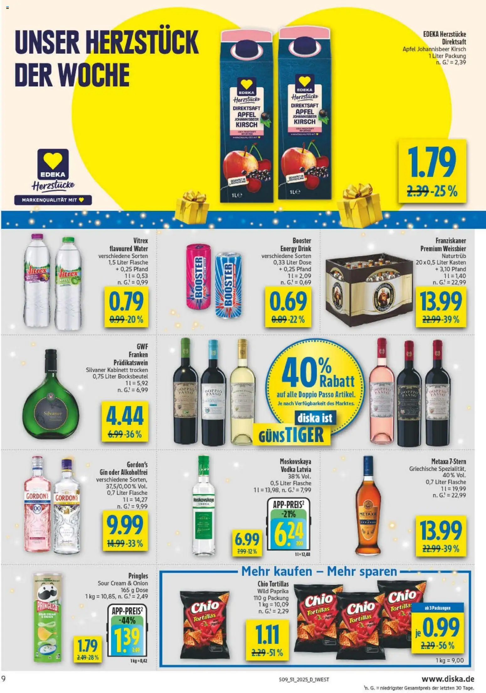 Diska - Diska Angebote Bayern KW51 – gültig ab 15.12.2025 | Seite: 9 | Produkte: Franziskaner, Energy, Doppio Passo, Pringles