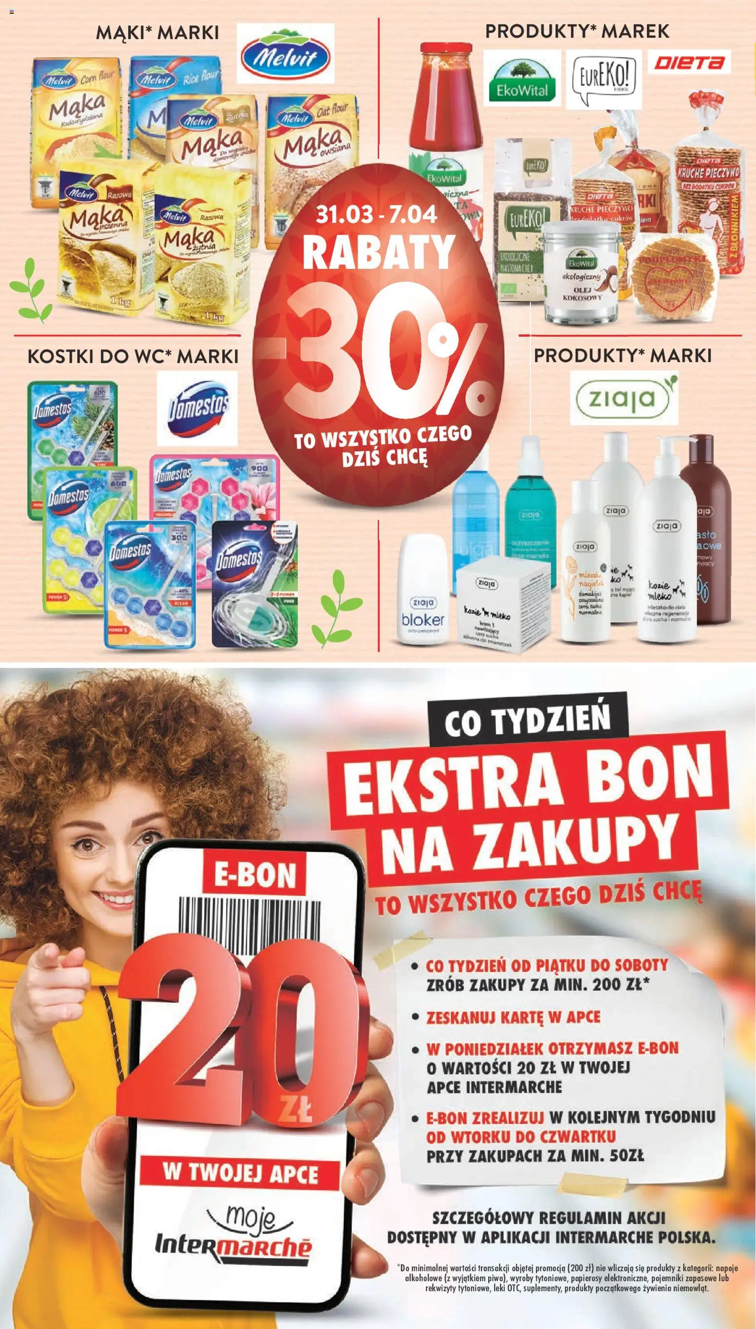 Intermarche gazetka od 31.03.2026 | Strona: 8 | Produkty: Mąka owsiana, Mleko, Olej, Olej kokosowy