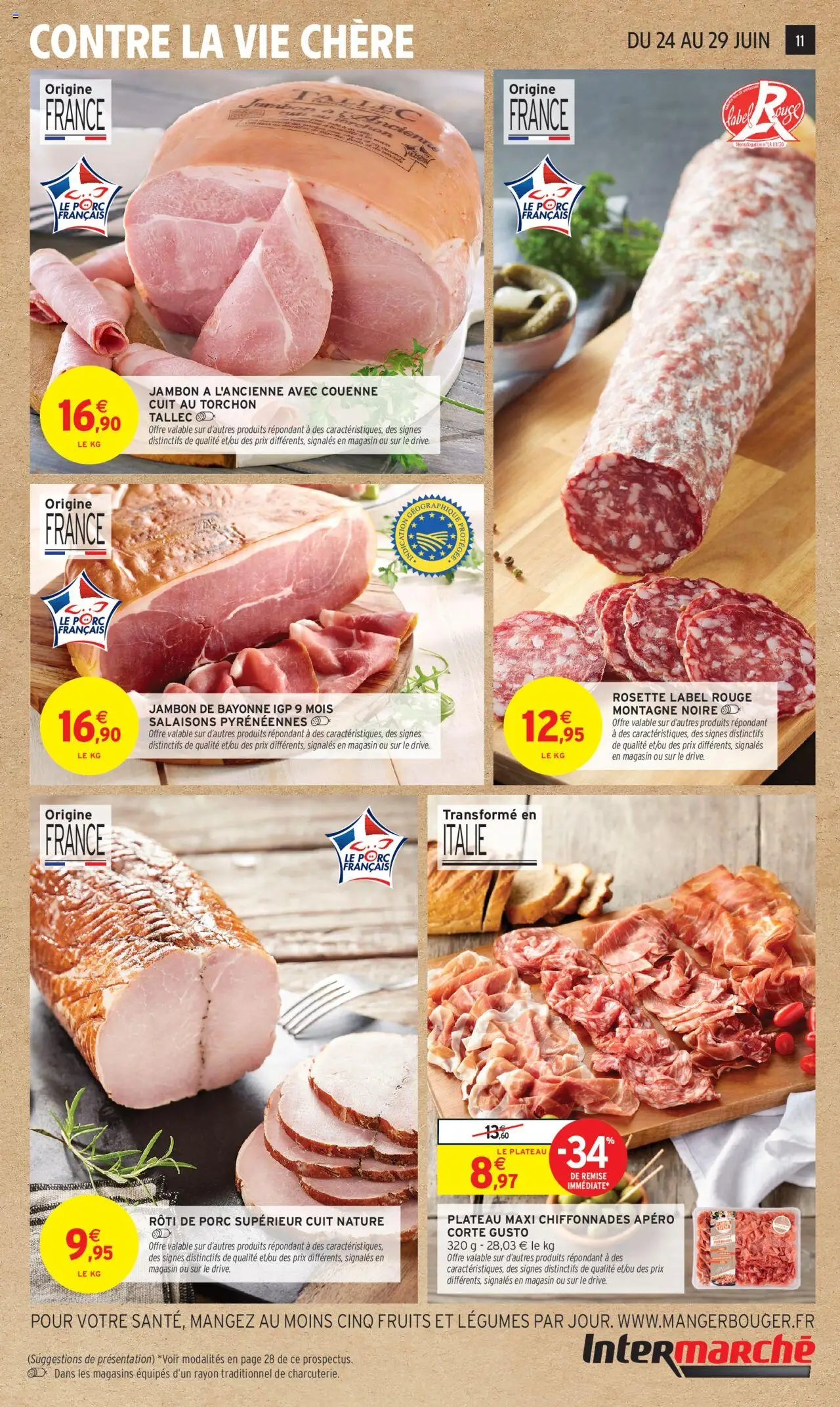  | Page: 11 | Produits: Torchon, Plateau, Salami, Jambon