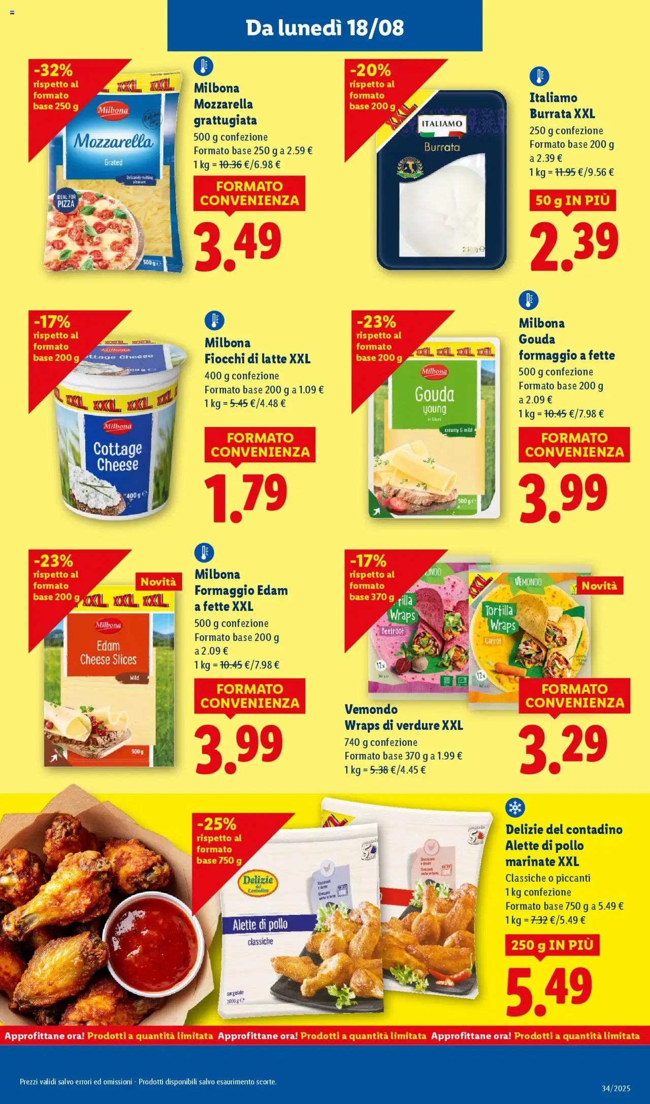 Volantino Lidl del 18.08.2025 | Pagina: 13 | Prodotti: Fiocchi di latte, Fiocchi, Formaggio, Burrata