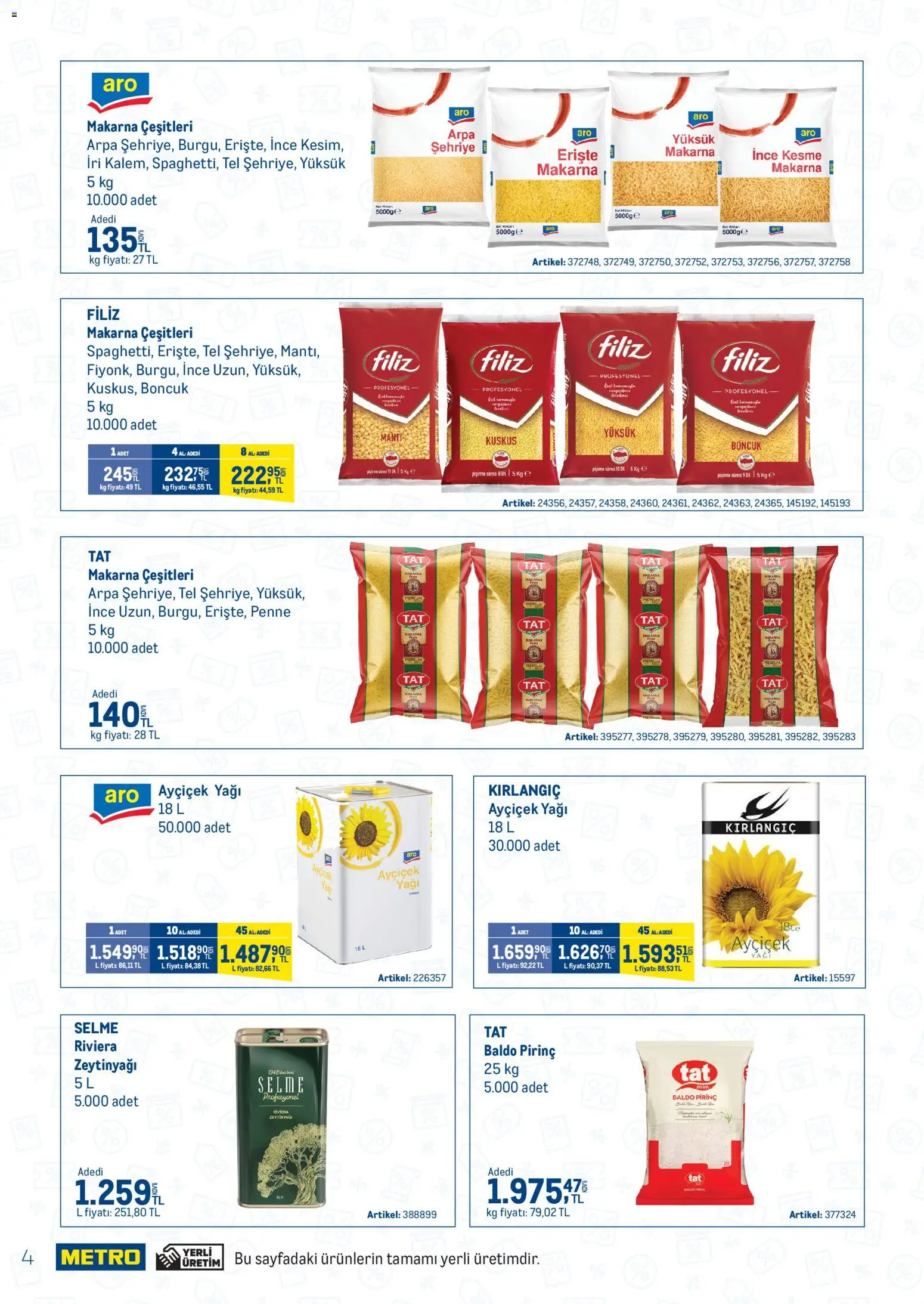 Metro - İşletmelerin En Temel İhtiyaçları Metro'da Çok Avantajlı - 28.10.2025 tarihinden itibaren geçerlidir | Sayfa: 4 | Ürünler: Pirinç, Erişte, Makarna