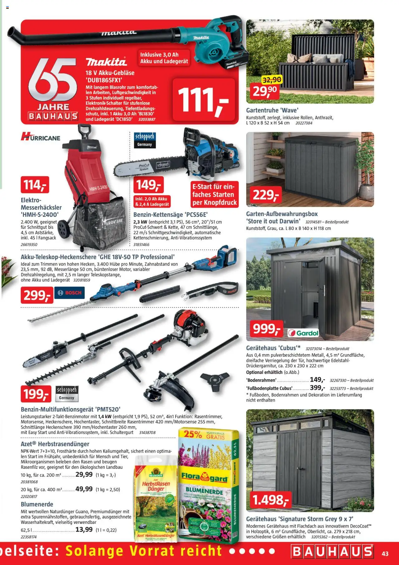 Bauhaus Prospekt 	 – gültig ab 04.10.2025 | Seite: 43 | Produkte: Bosch, Blumenerde, Ladegerät