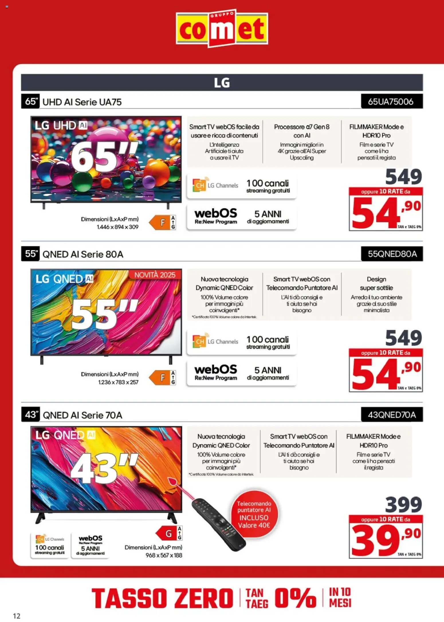 Volantino Comet del 29.01.2026 | Pagina: 12 | Prodotti: Telecomando, smart TV, TV