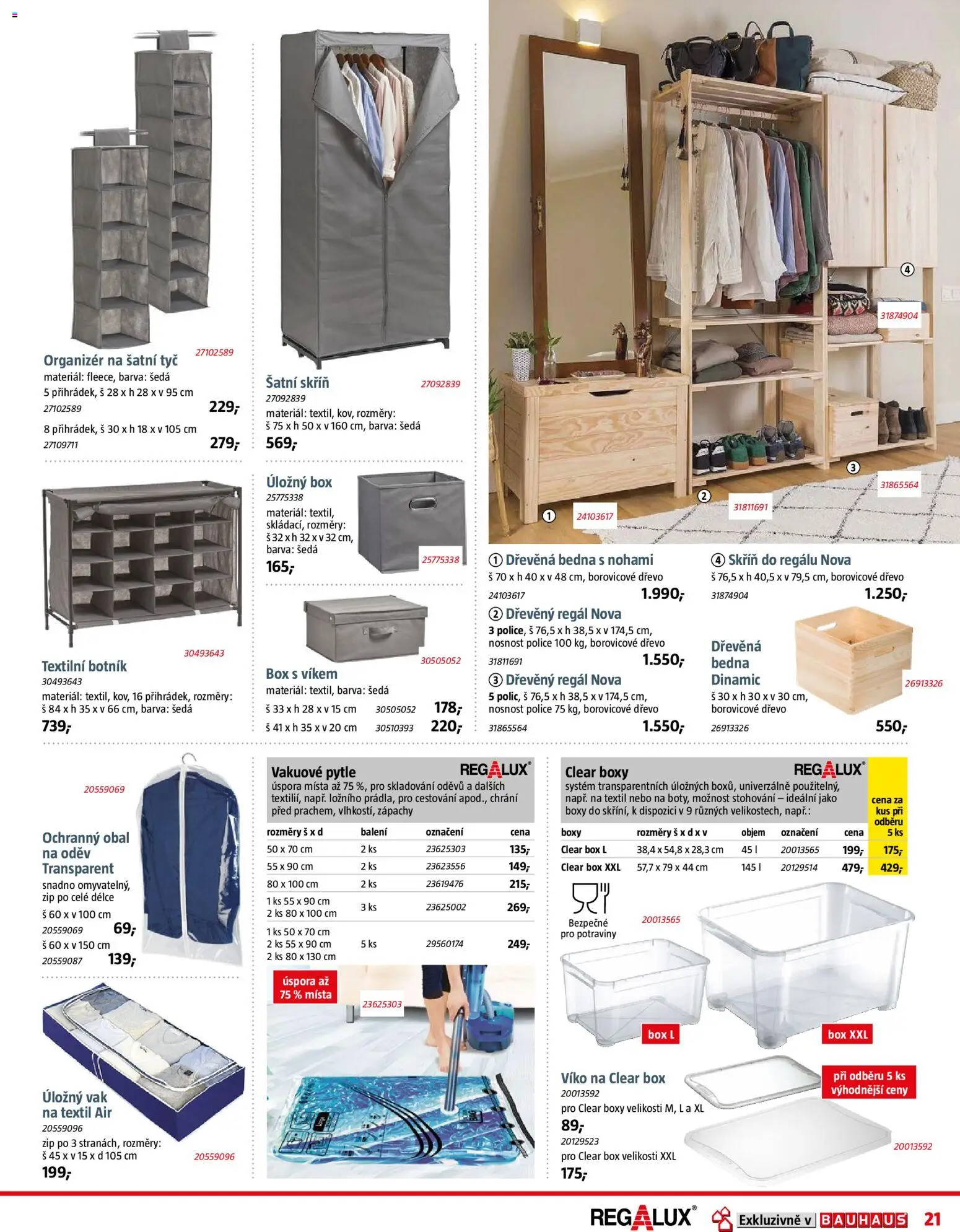 Bauhaus leták od 05.12.2025 | Strana: 21 | Produkty: Box, Vakuové pytle, Šatní skříň, Potraviny