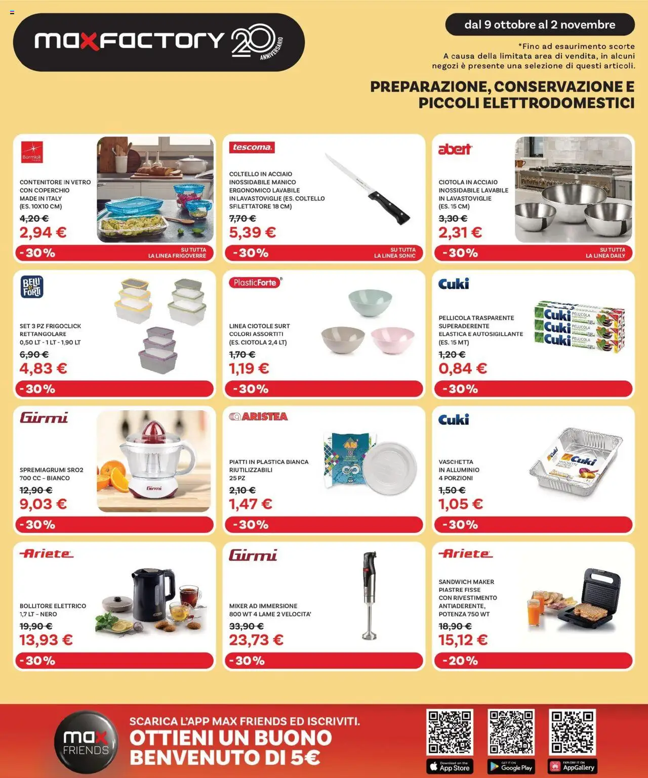 Volantino Max Factory del 09.10.2025 | Pagina: 6 | Prodotti: Contenitore, Bollitore, Mixer, Ciotola