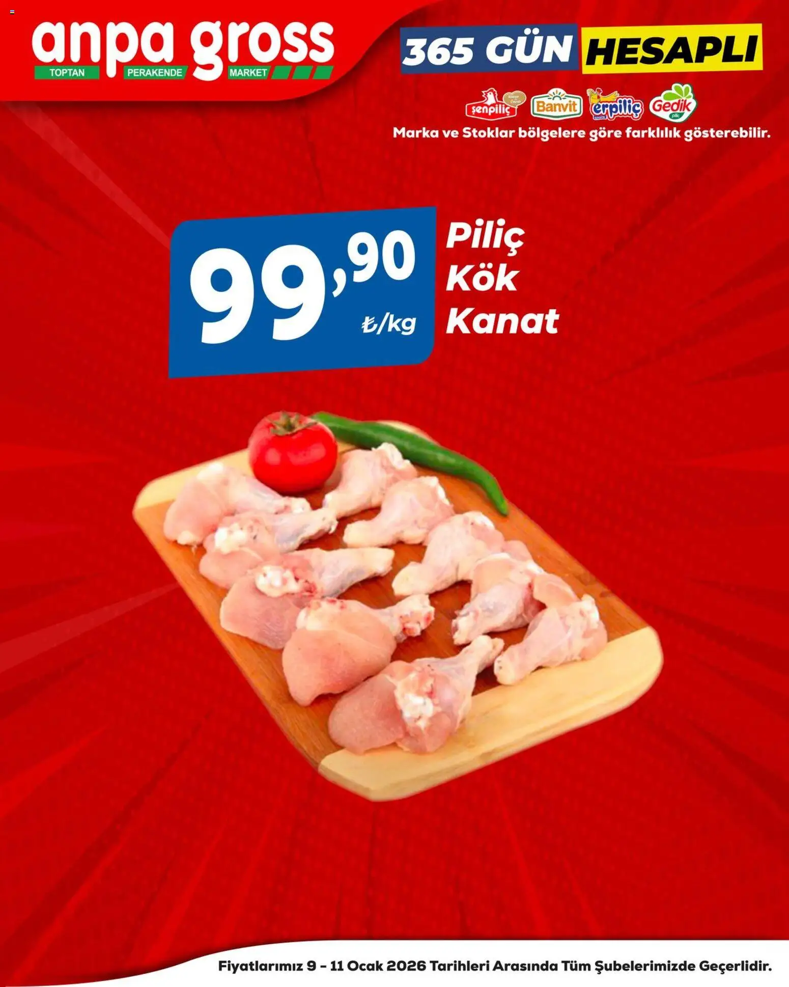 Anpa Gross Piliçte Tazelik - 09.01.2026 tarihinden itibaren geçerlidir | Sayfa: 9 | Ürünler: Piliç, Ocak