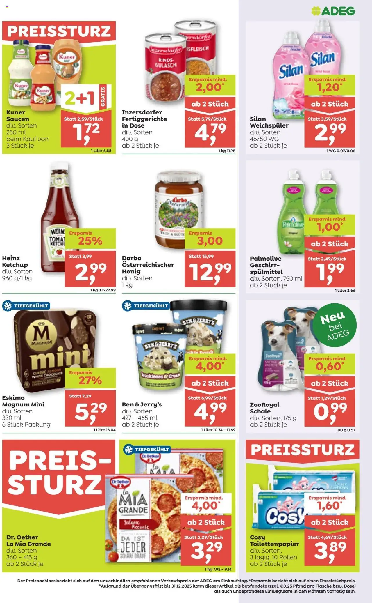 ADEG Vorarlberg gültig ab 11.09.2025 | Seite: 11 | Produkte: Ketchup, Fertiggerichte, Weichspüler