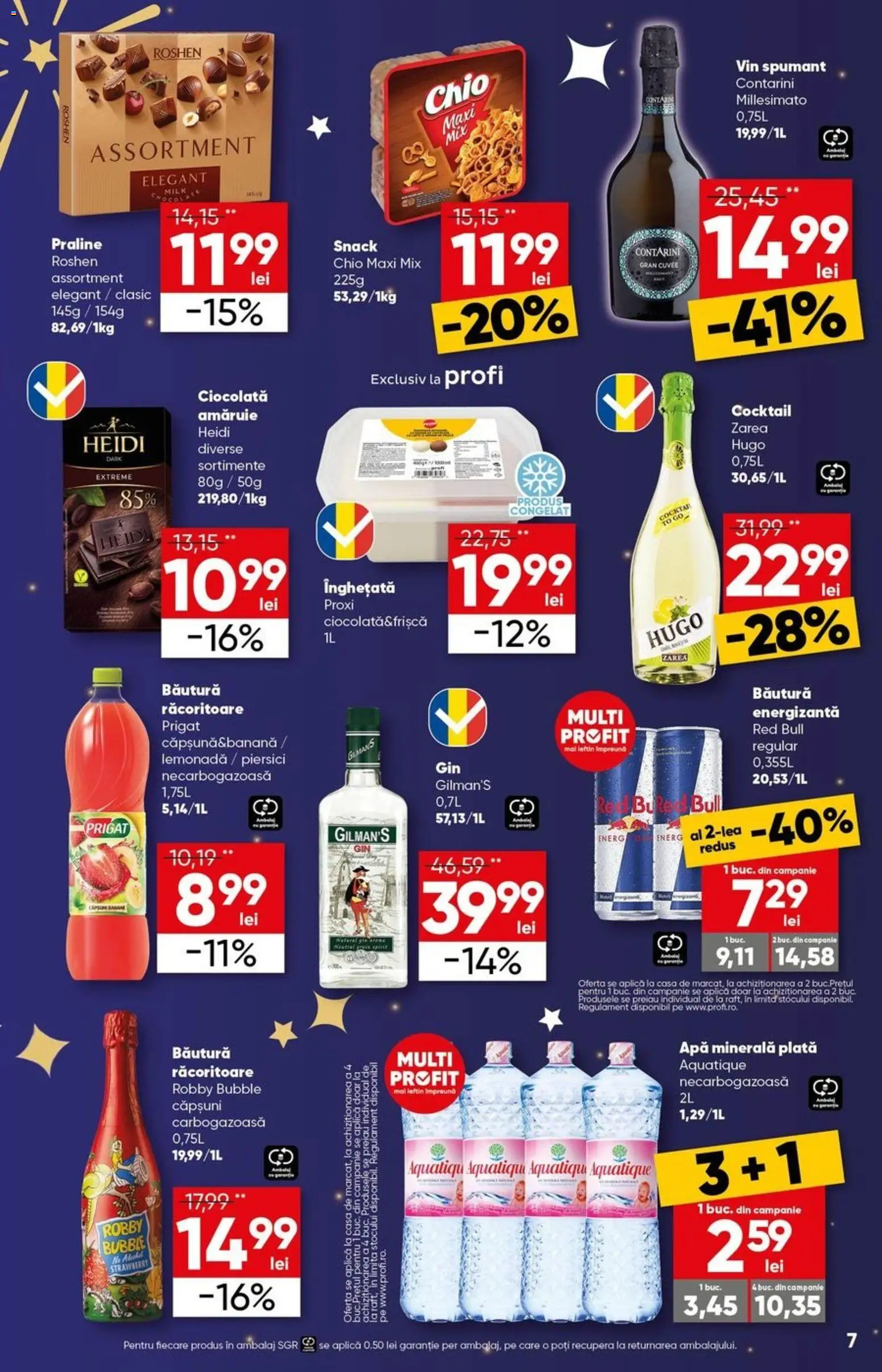 Noul catalog Profi – valabil de la 26.12.2025 | Pagină: 7 | Produse: Praline, Ciocolată, Înghețată, Apă