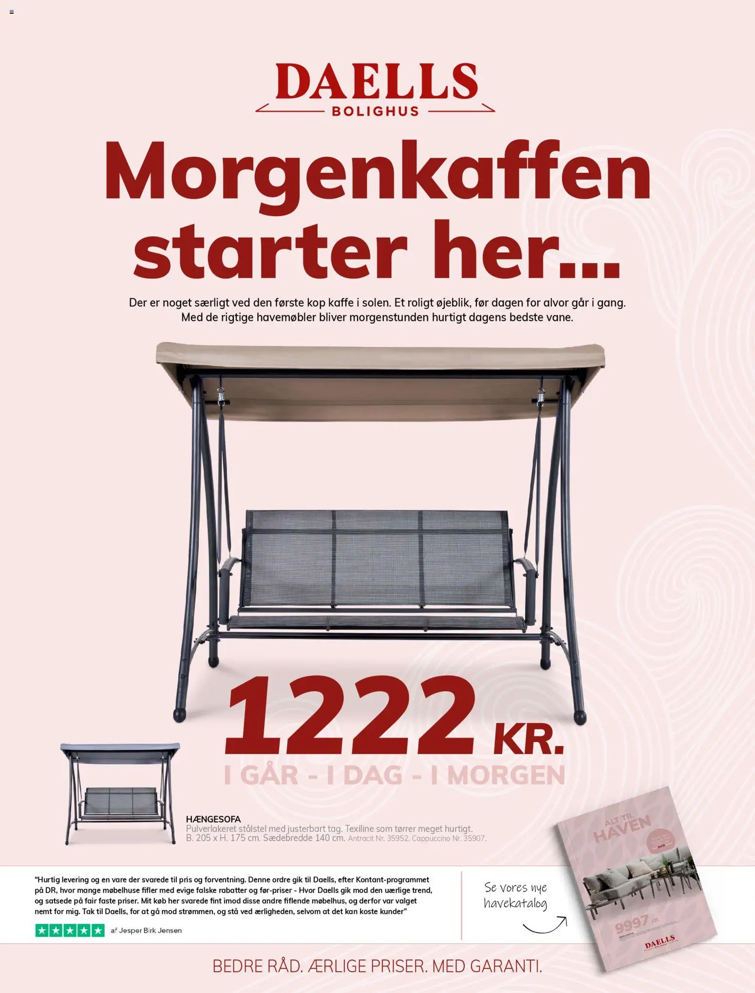 Daells Bolighus tilbudsavis – gyldig fra 25.03.2026 | Side: 1 | Produkter: Kaffe, Havemøbler, Søm