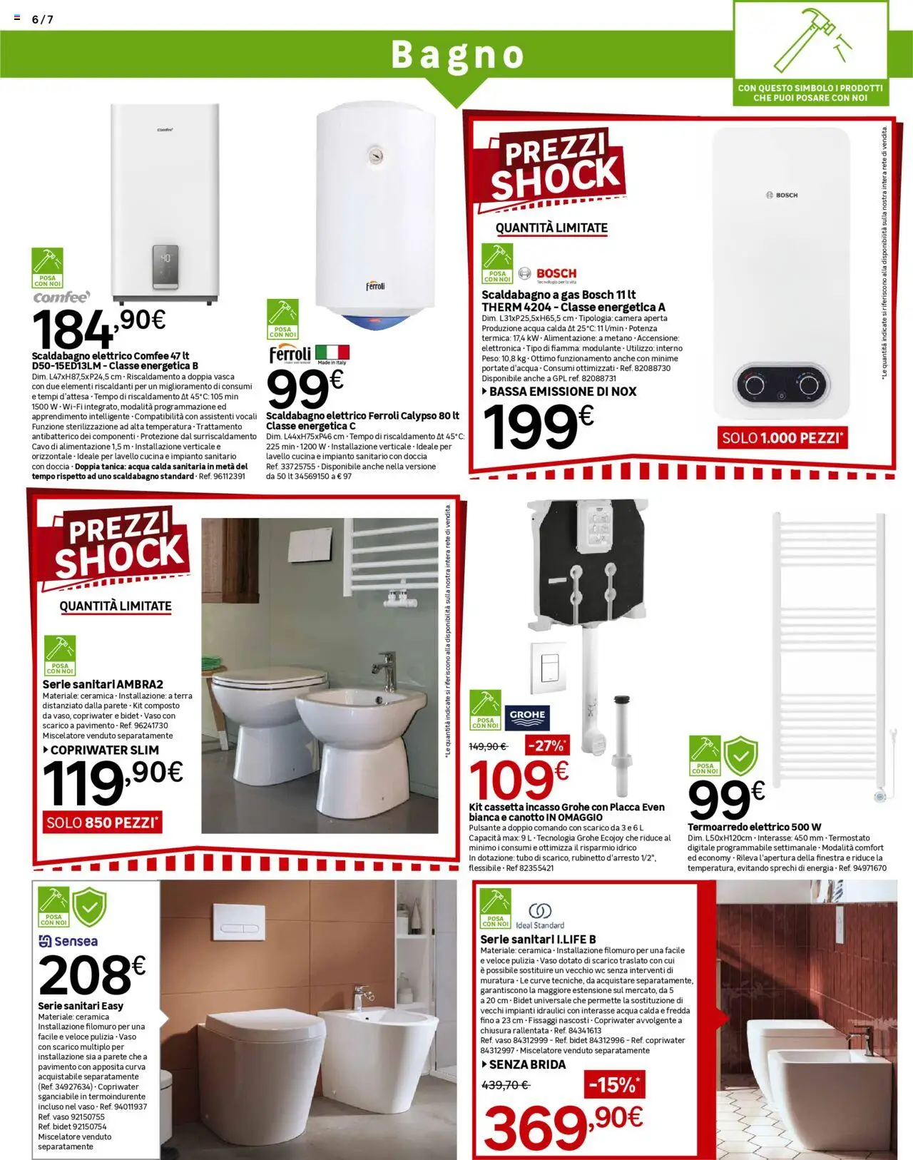 Volantino Leroy Merlin del 07.10.2025 | Pagina: 6 | Prodotti: Pavimento, Tanica, WC, Vaso