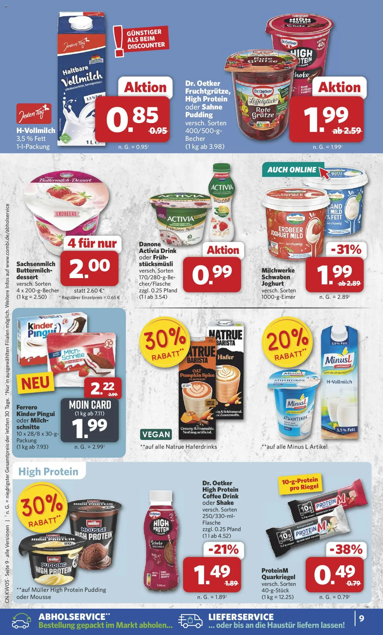 Combi Prospekt 	 – gültig ab 26.01.2026 | Seite: 9 | Produkte: High protein pudding, Joghurt, Pudding, Sahne