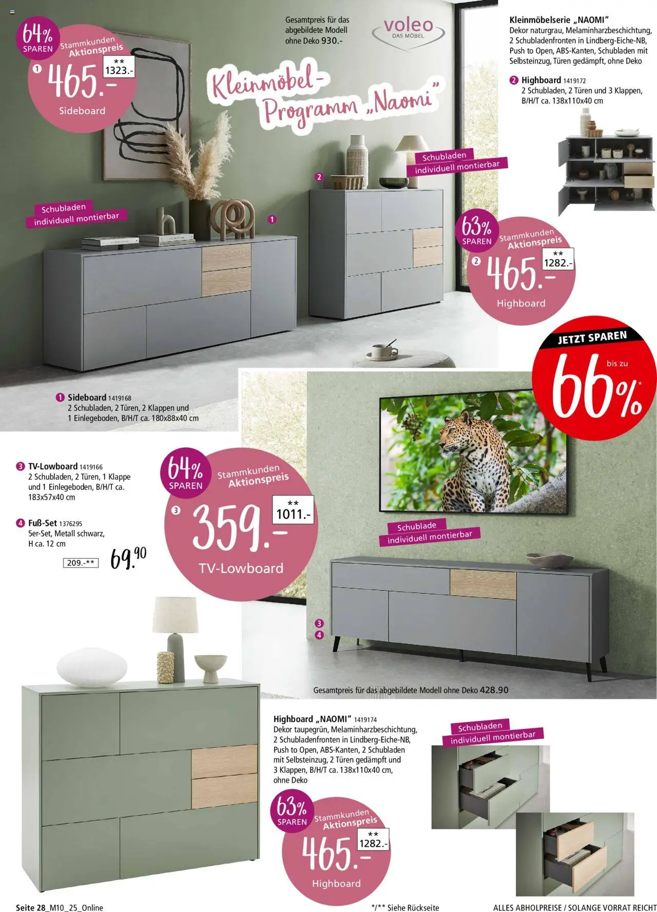 Zurbrüggen - Junges Wohnen - gültig ab dem 09.08.2025 | Seite: 28 | Produkte: Sideboard, HIghboard