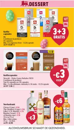 Koffie-capsules Illy Combineer & profiteer 10 capsules, Illy coffee capsules, combine and profit, 10 capsules. Bijv.: 6 x espresso forte - Voorbeeld van een folder van Delhaize, geldig van 02.04.2026 | Pagina: 30 | Producten: Whisky, Nescafe, Koffiecapsules, Koffie