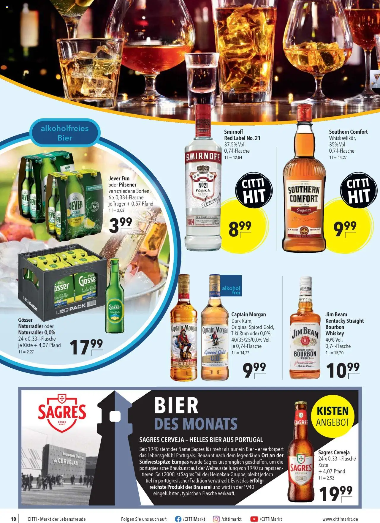CITTI Markt Prospekt 	 - gültig ab dem 30.07.2025 | Seite: 18 | Produkte: Jim beam, Smirnoff, Vodka, Whiskey